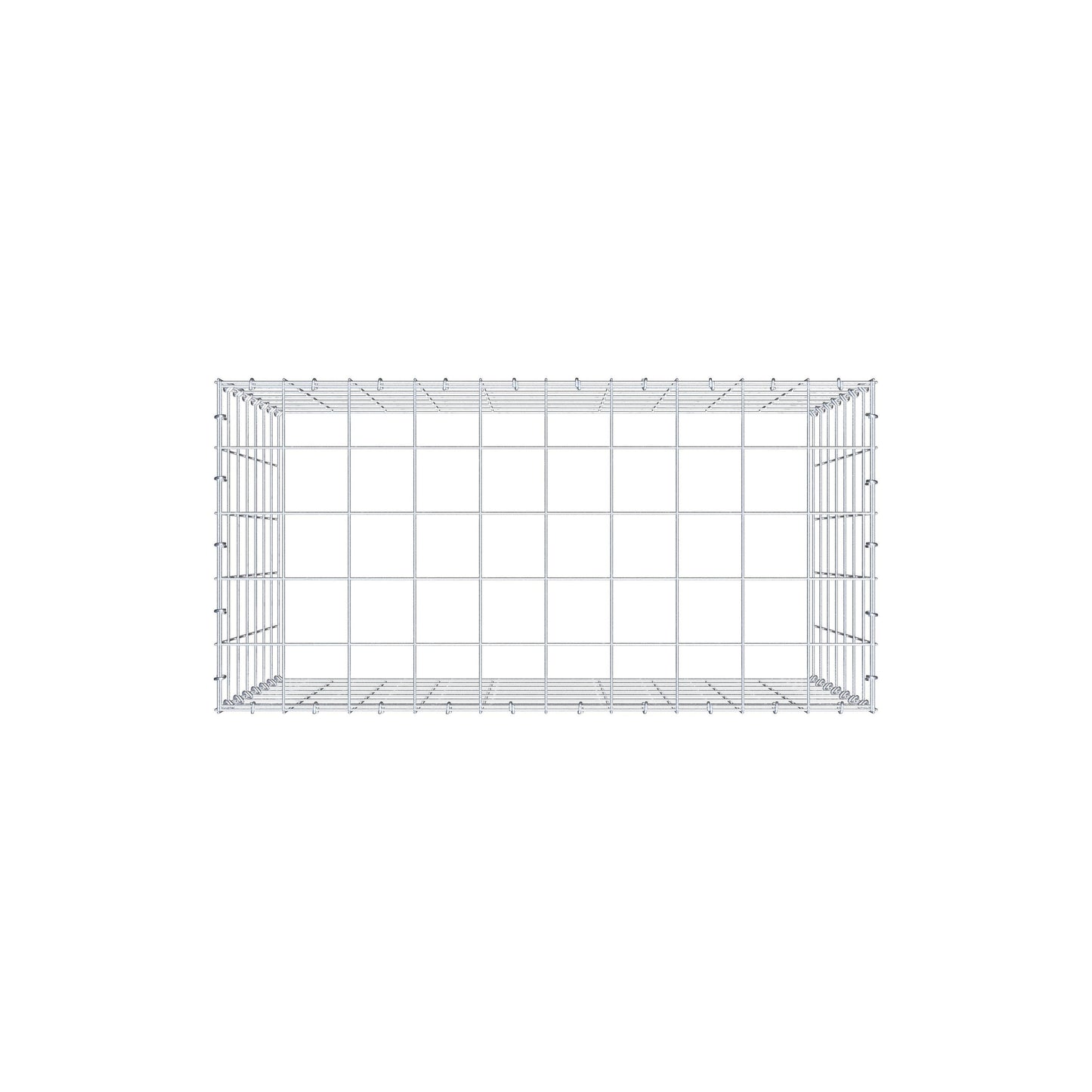Mounted gabion type 3 100 cm x 70 cm x 50 cm (L x H x D), mesh size 10 cm x 10 cm, C-ring