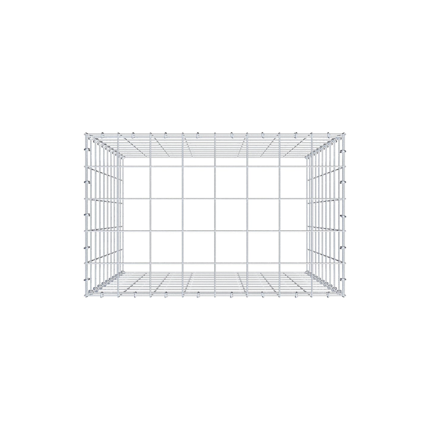 Monteret gabion type 3 100 cm x 80 cm x 50 cm (L x H x D), maskestørrelse 10 cm x 10 cm, C-ring