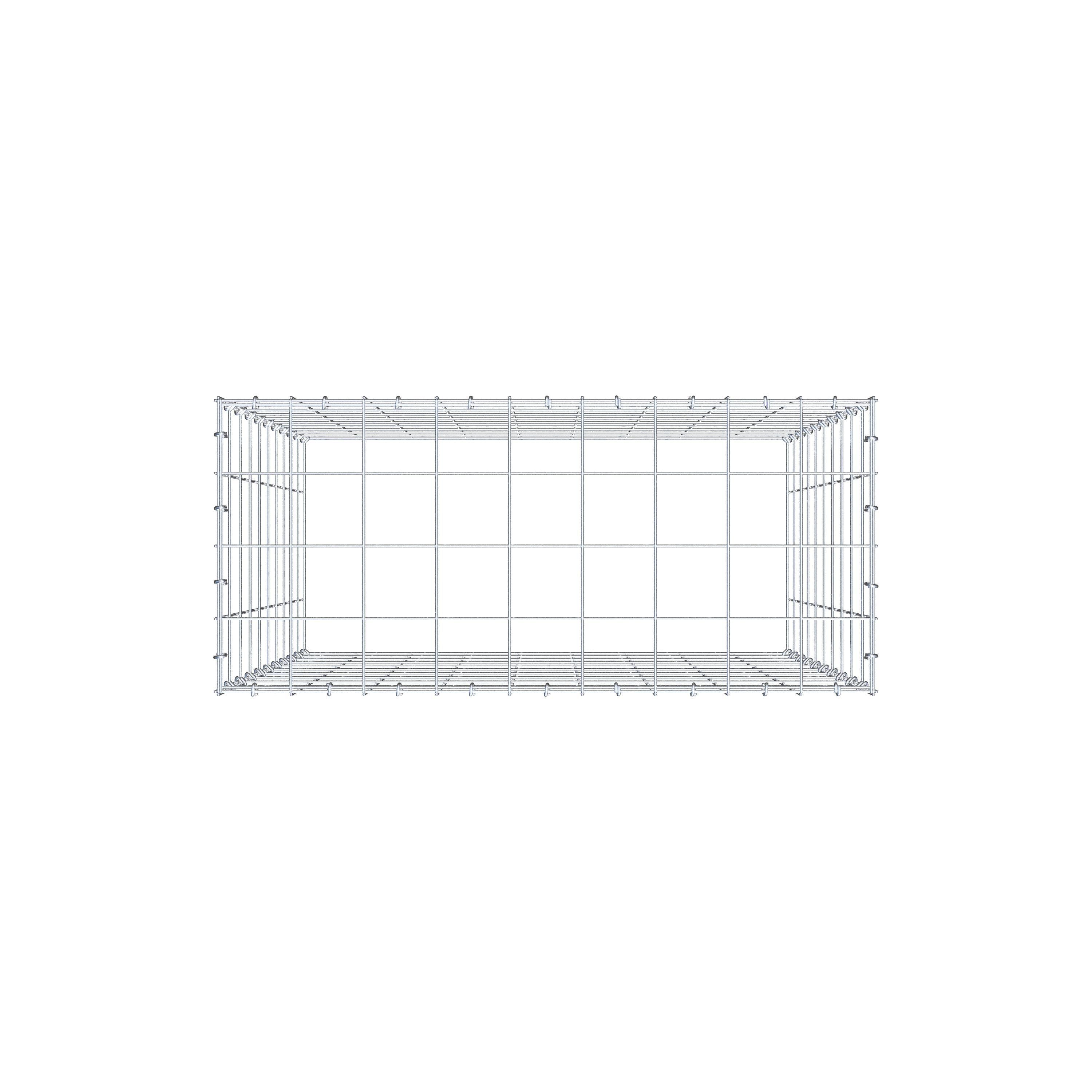 Anbaugabione Typ 3 100 cm x 90 cm x 40 cm (L x H x T), Maschenweite 10 cm x 10 cm, C-Ring