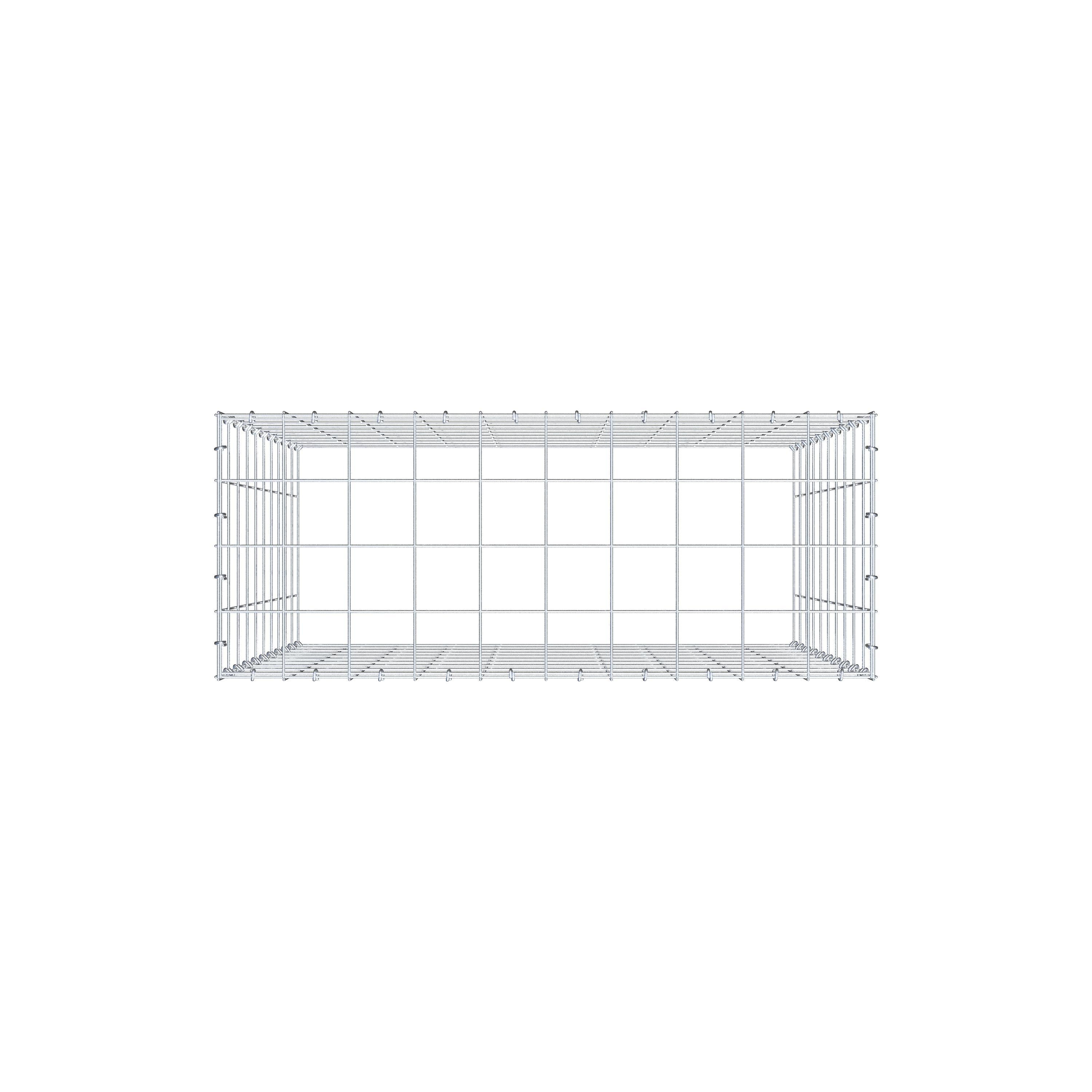 Anbaugabione Typ 3 100 cm x 100 cm x 40 cm (L x H x T), Maschenweite 10 cm x 10 cm, C-Ring