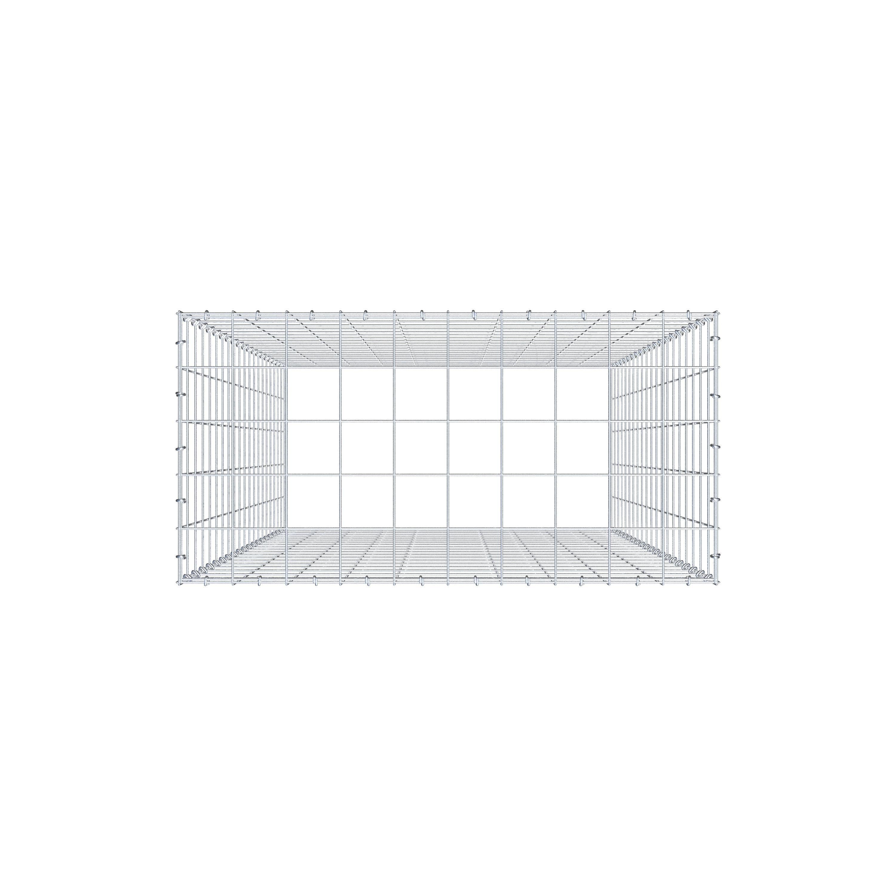 Gabião Tipo 3 200 cm x 100 cm x 50 cm (C x A x P), malhagem 10 cm x 10 cm, anel C