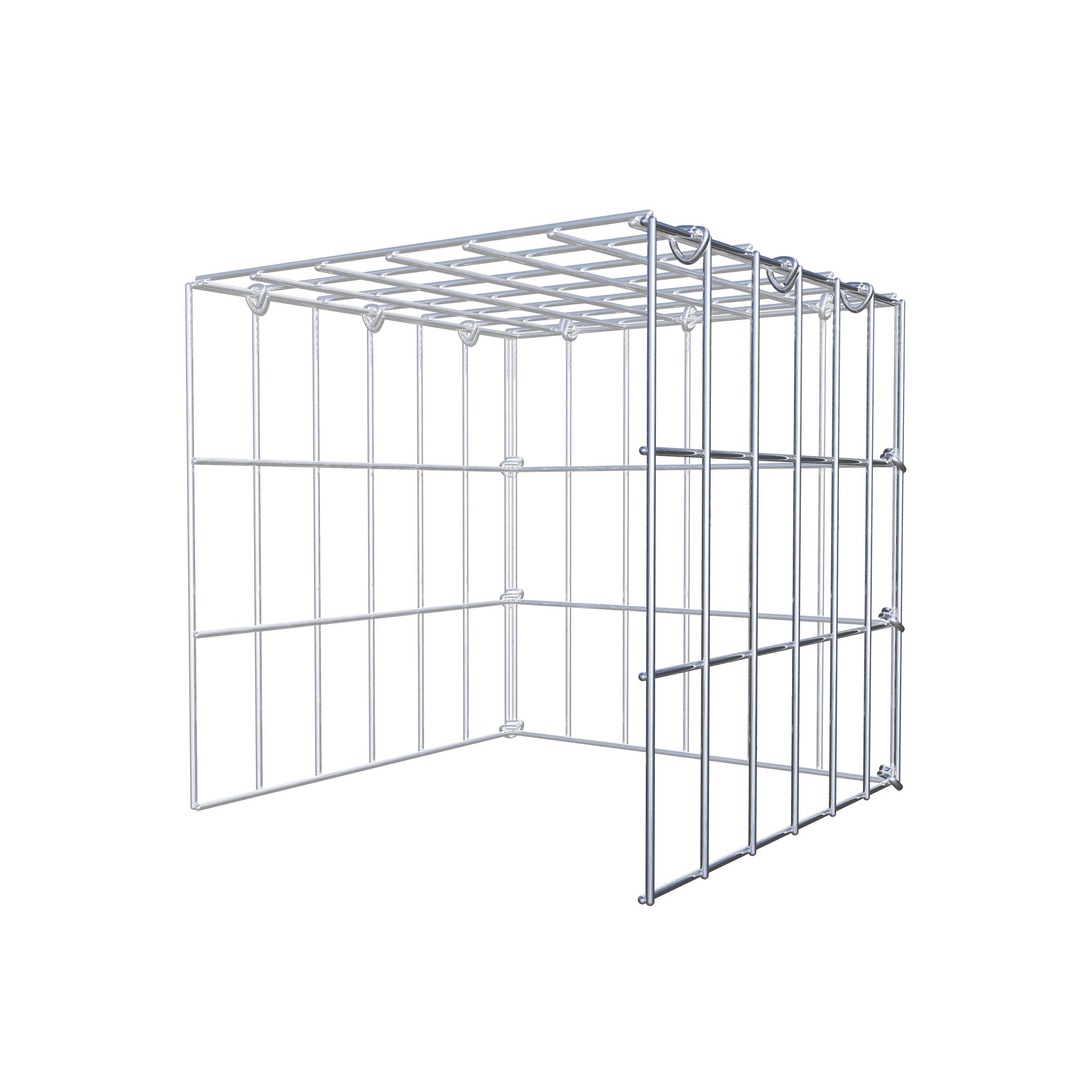 Monteret gabion type 4 30 cm x 30 cm x 30 cm (L x H x D), maskestørrelse 5 cm x 10 cm, C-ring