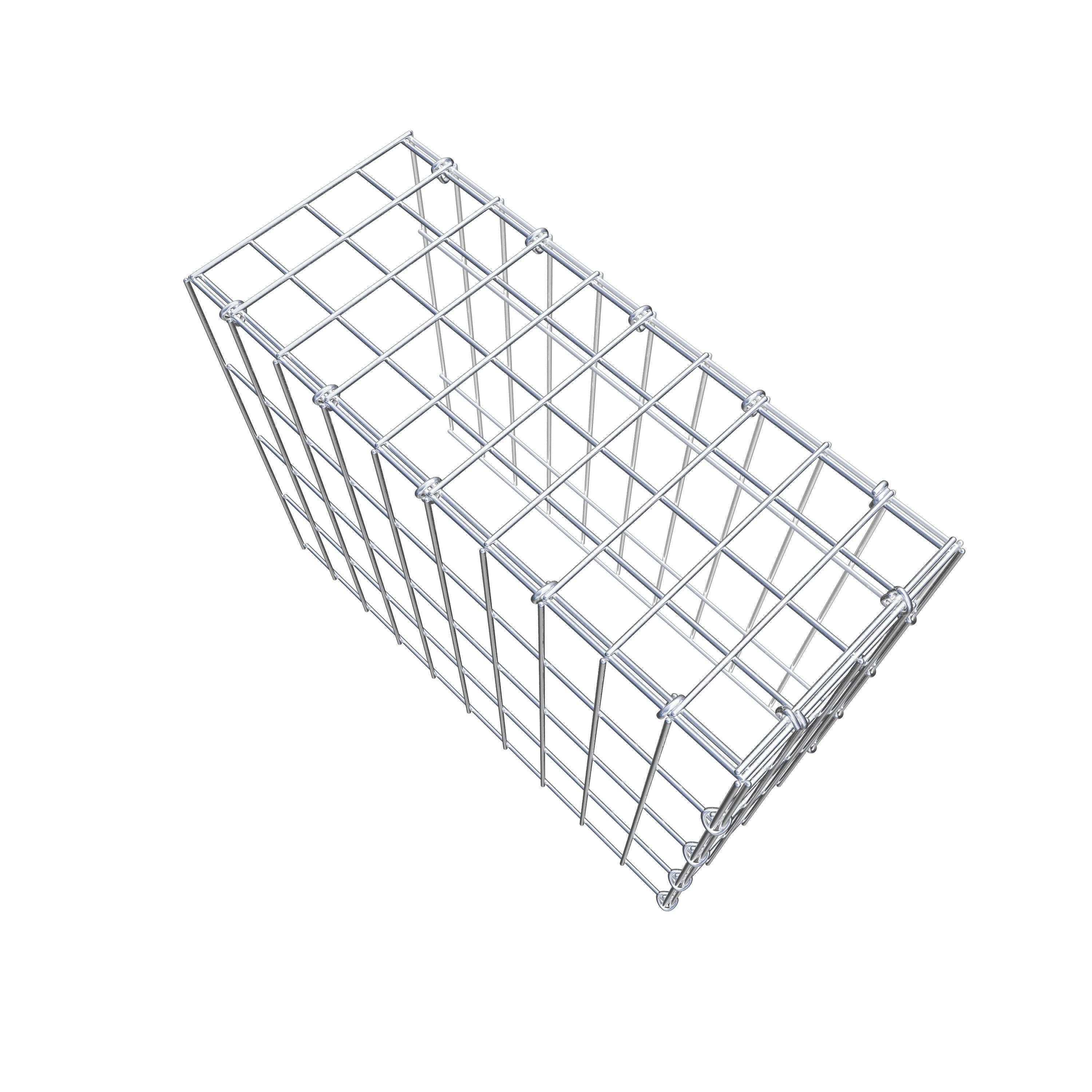 Monteret gabion type 4 50 cm x 40 cm x 20 cm (L x H x D), maskestørrelse 5 cm x 10 cm, C-ring