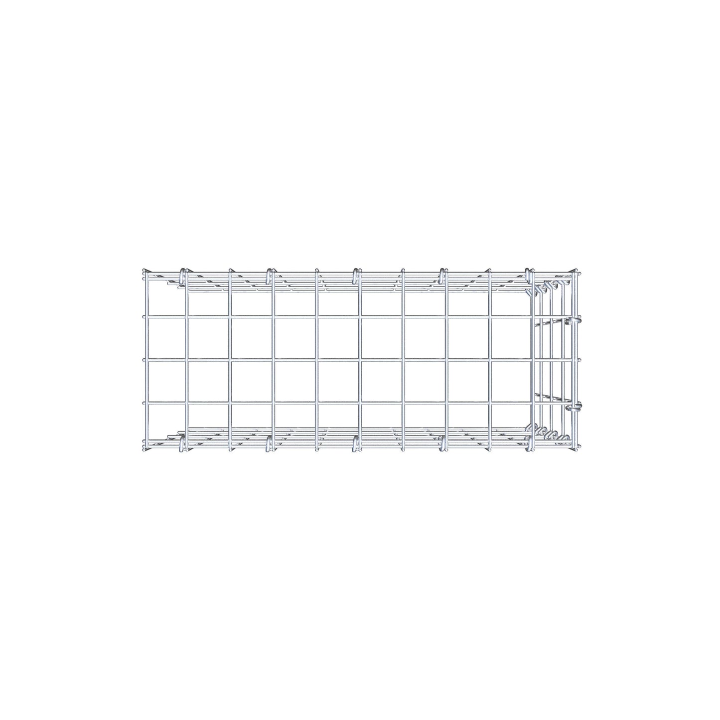 Monteret gabion type 4 50 cm x 40 cm x 20 cm (L x H x D), maskestørrelse 5 cm x 10 cm, C-ring