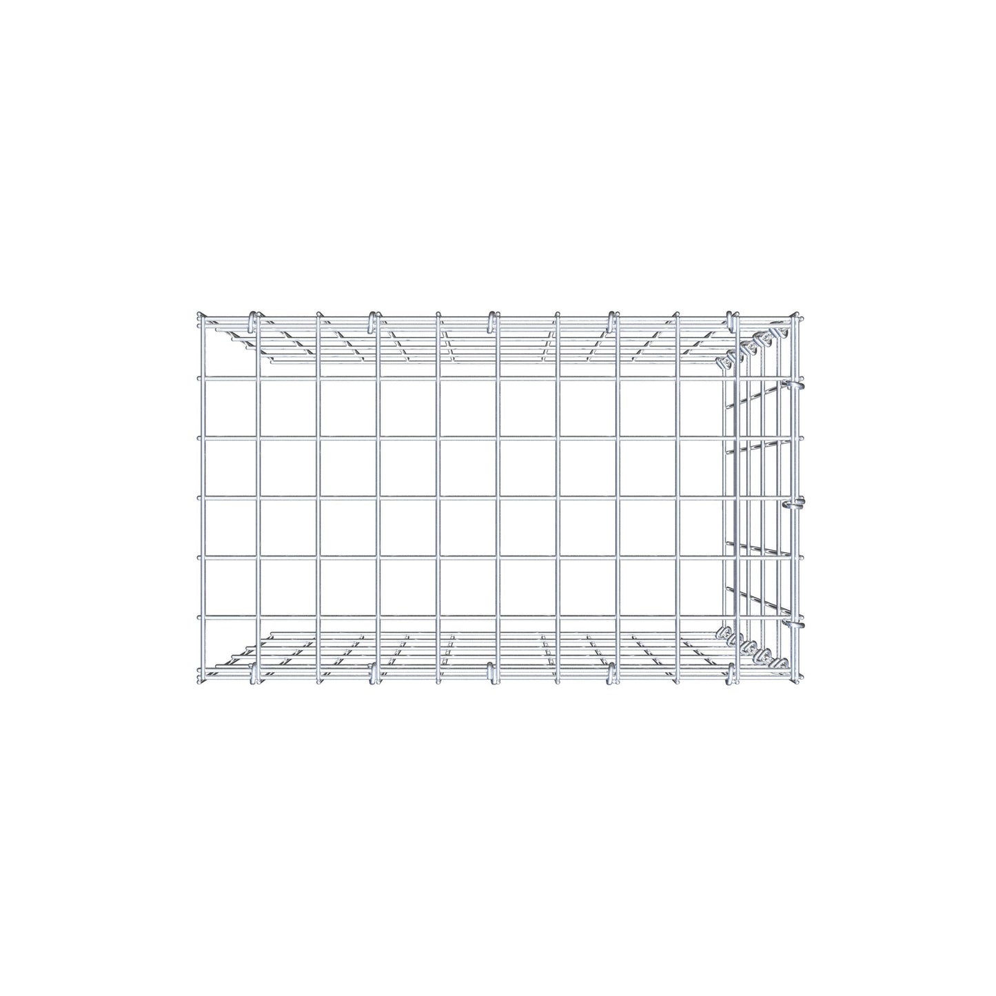 Extra gabion typ 4 50 cm x 50 cm x 30 cm (L x H x D), maskstorlek 5 cm x 10 cm, C-ring