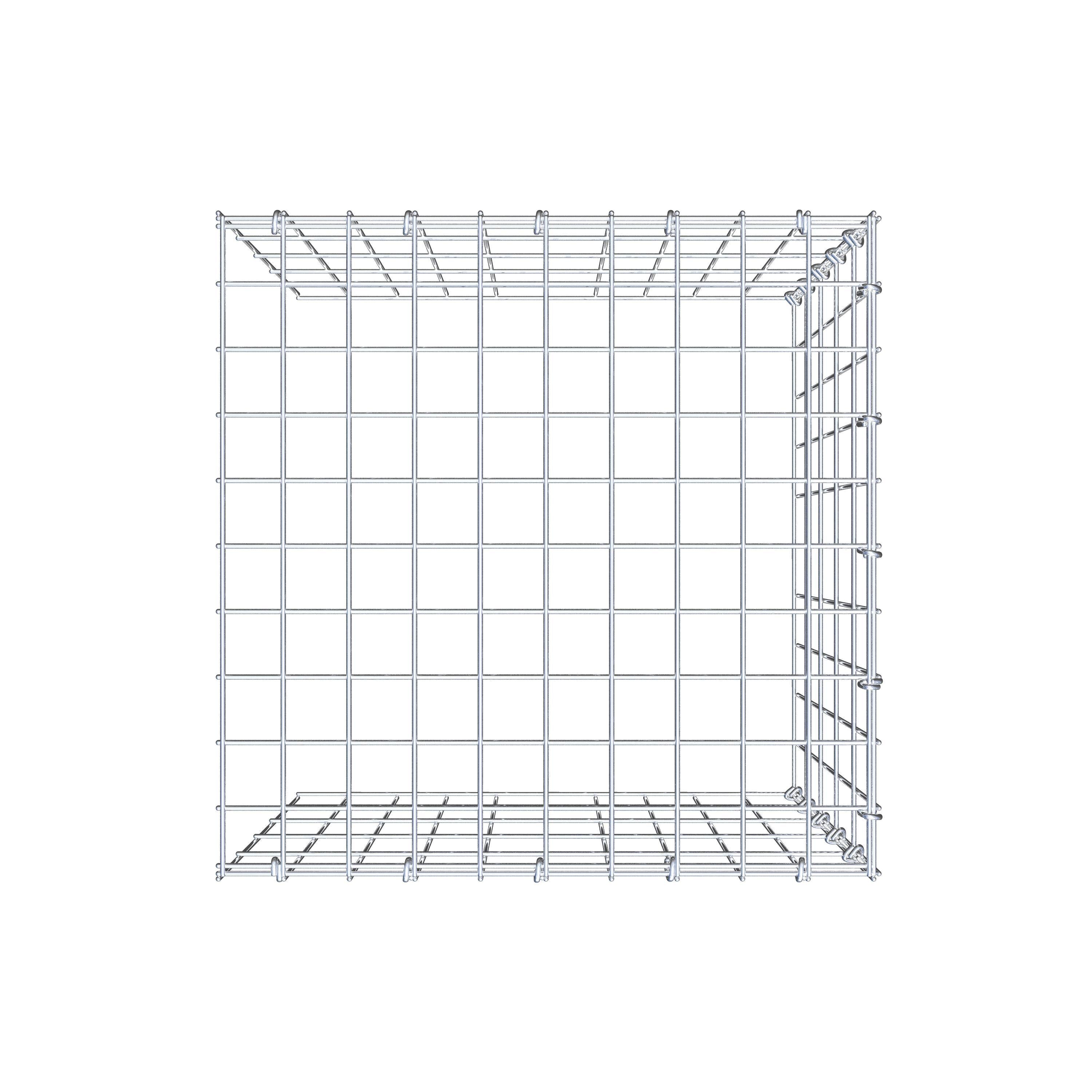 Monteret gabion type 4 50 cm x 50 cm x 50 cm (L x H x D), maskestørrelse 5 cm x 10 cm, C-ring