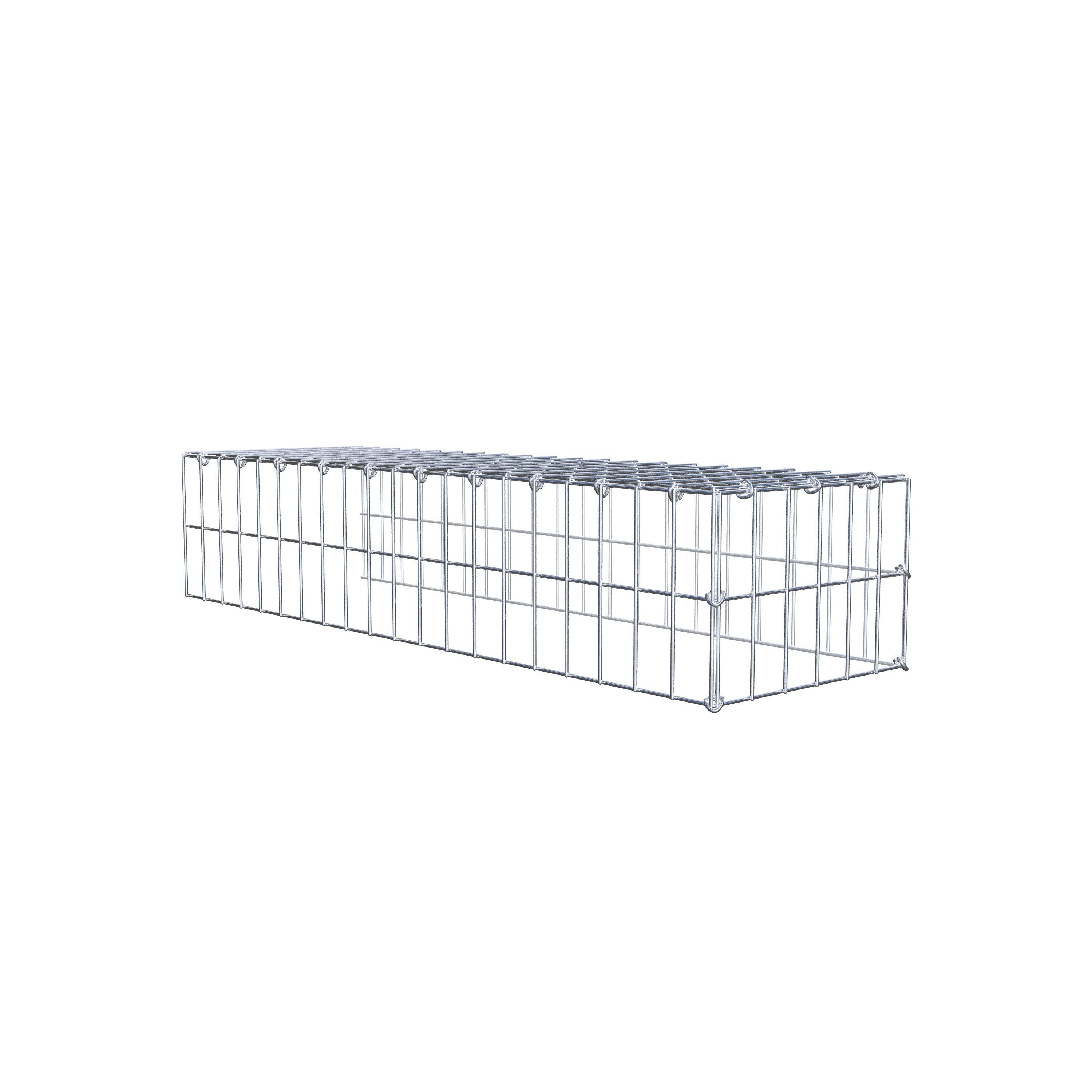 Monteret gabion type 4 100 cm x 20 cm x 30 cm (L x H x D), maskestørrelse 5 cm x 10 cm, C-ring