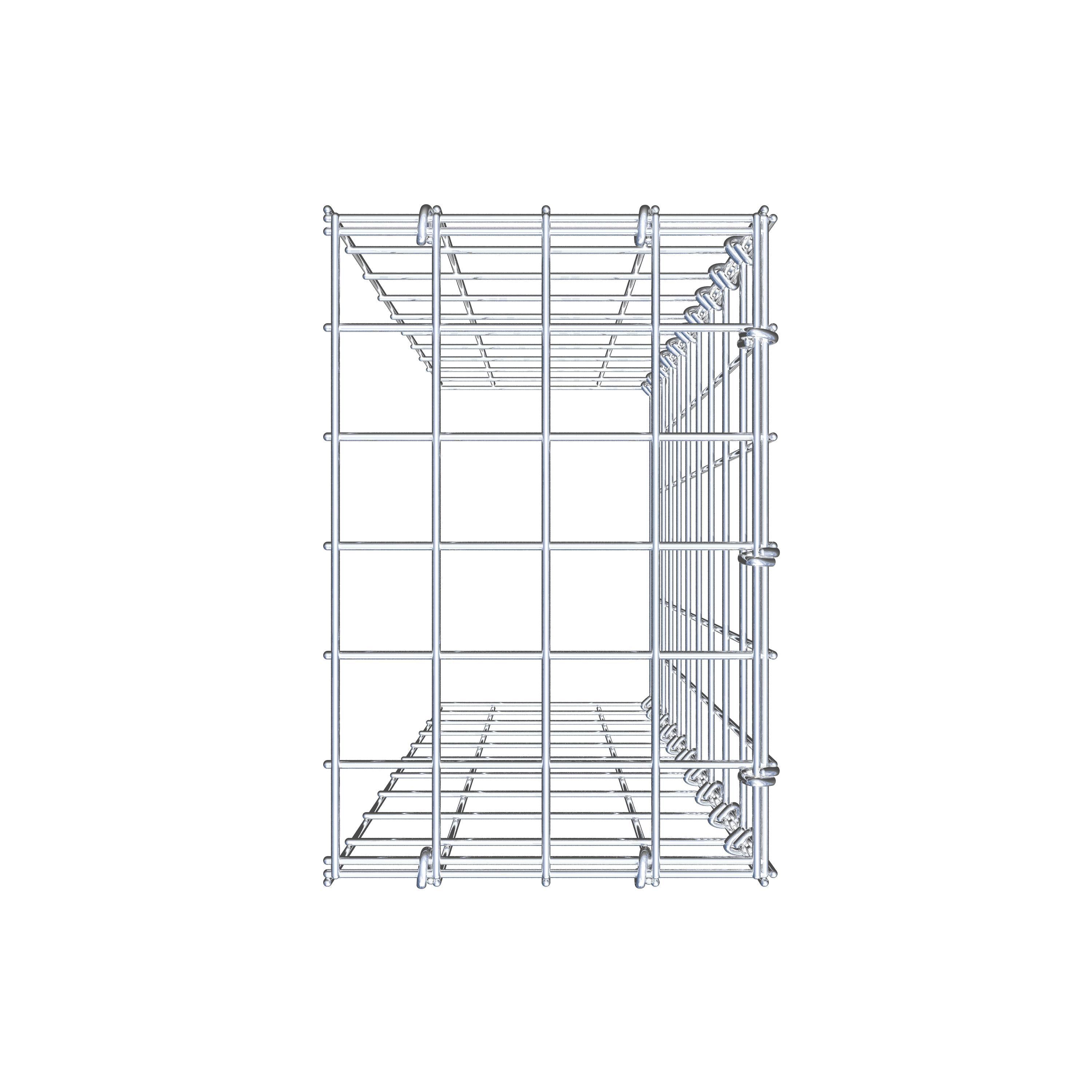 Monteret gabion type 4 100 cm x 20 cm x 30 cm (L x H x D), maskestørrelse 5 cm x 10 cm, C-ring