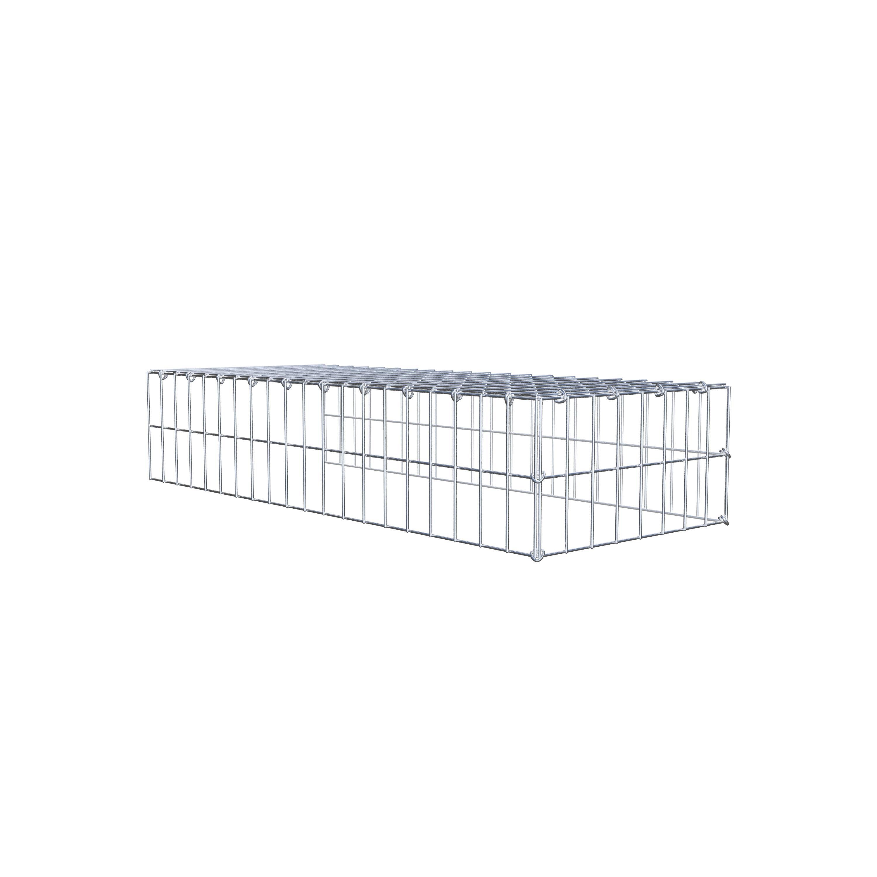 Monteret gabion type 4 100 cm x 20 cm x 40 cm (L x H x D), maskestørrelse 5 cm x 10 cm, C-ring