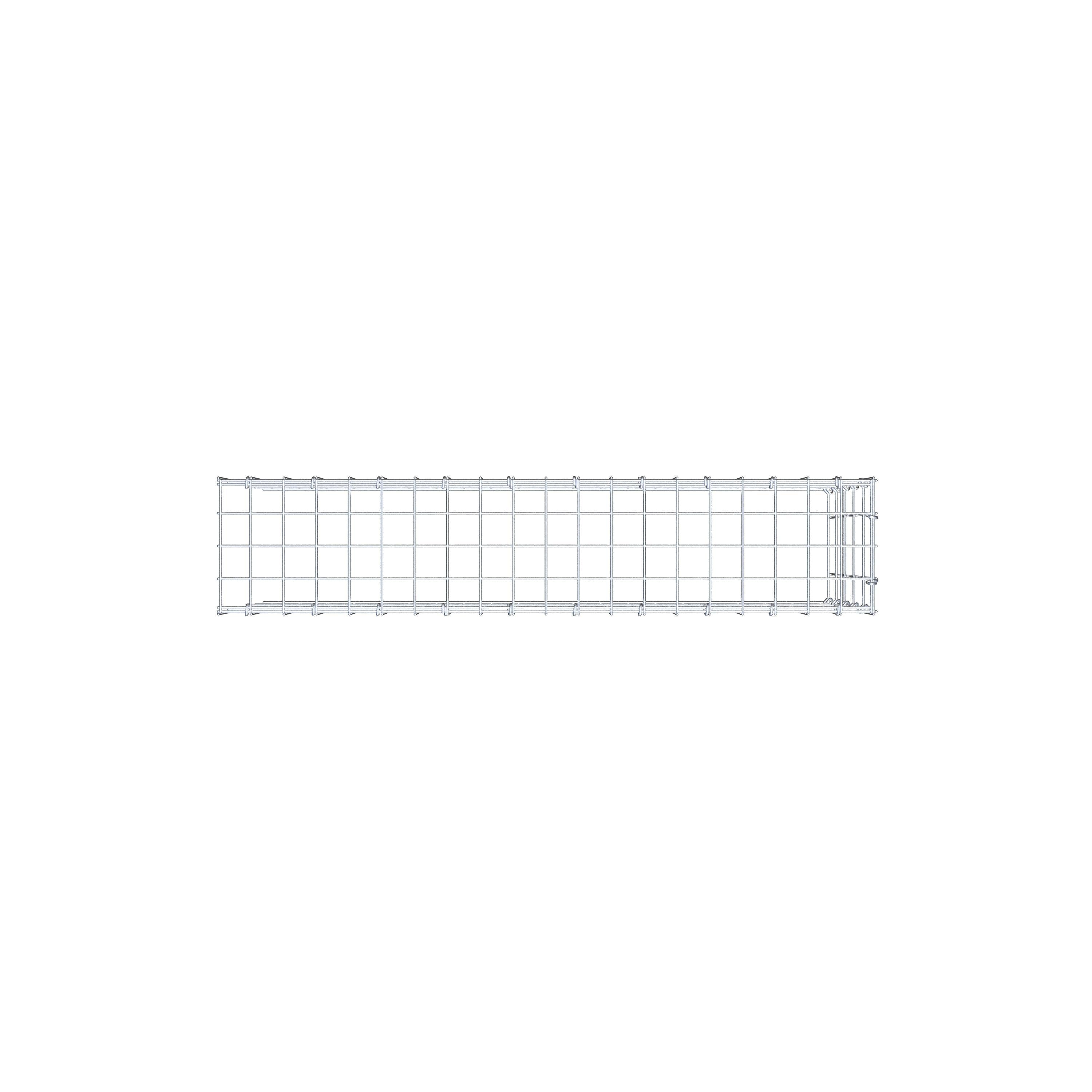 Monteret gabion type 4 100 cm x 50 cm x 20 cm (L x H x D), maskestørrelse 5 cm x 10 cm, C-ring