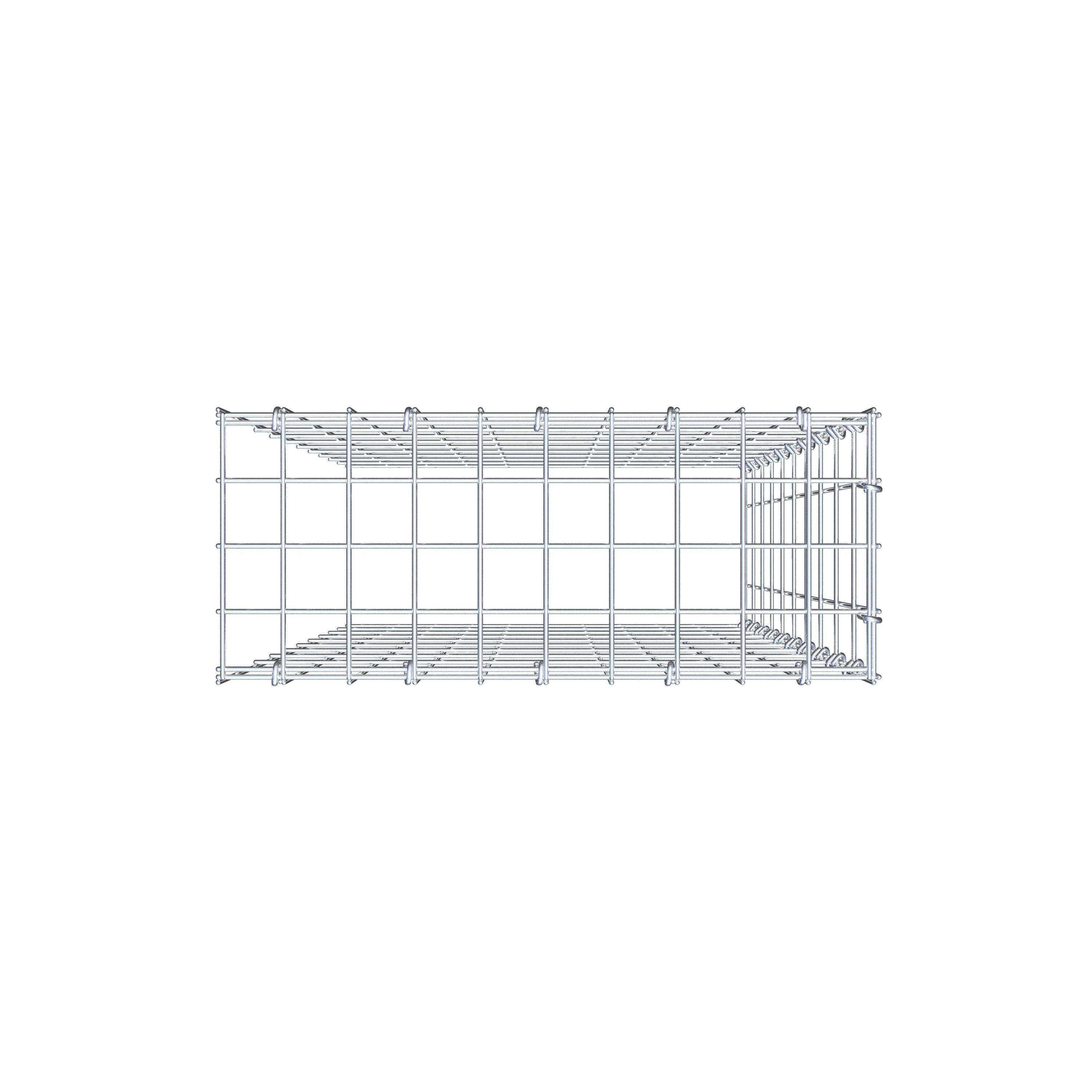 Monteret gabion type 4 100 cm x 50 cm x 20 cm (L x H x D), maskestørrelse 5 cm x 10 cm, C-ring