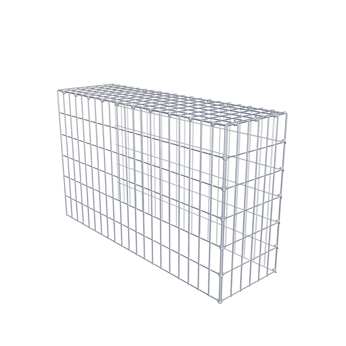 Typ 4 påbyggnadsgabion 100 cm x 60 cm x 30 cm (L x H x D), maskstorlek 5 cm x 10 cm, C-ring