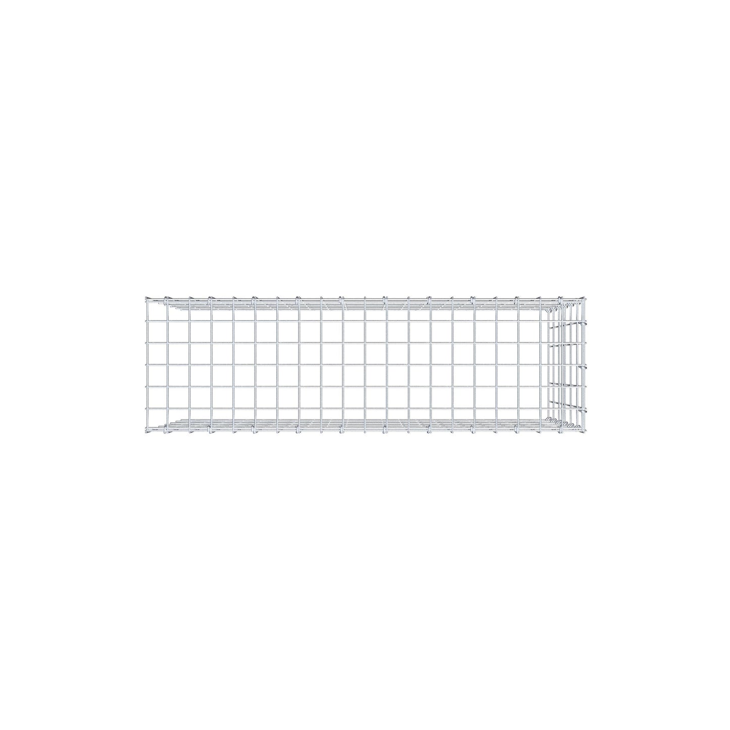 Typ 4 påbyggnadsgabion 100 cm x 60 cm x 30 cm (L x H x D), maskstorlek 5 cm x 10 cm, C-ring