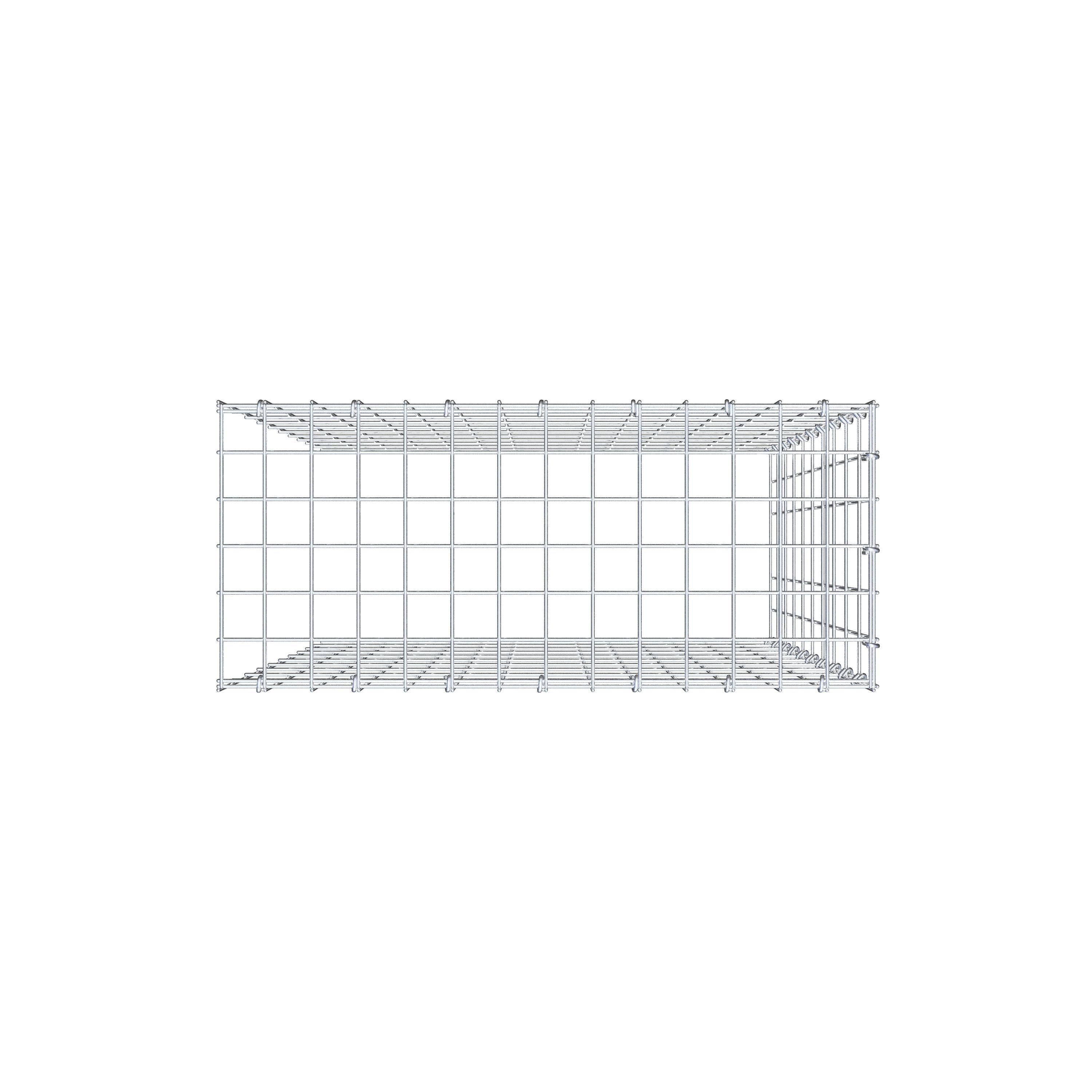 Mounted gabion type 4 100 cm x 70 cm x 30 cm (L x H x D), mesh size 5 cm x 10 cm, C-ring