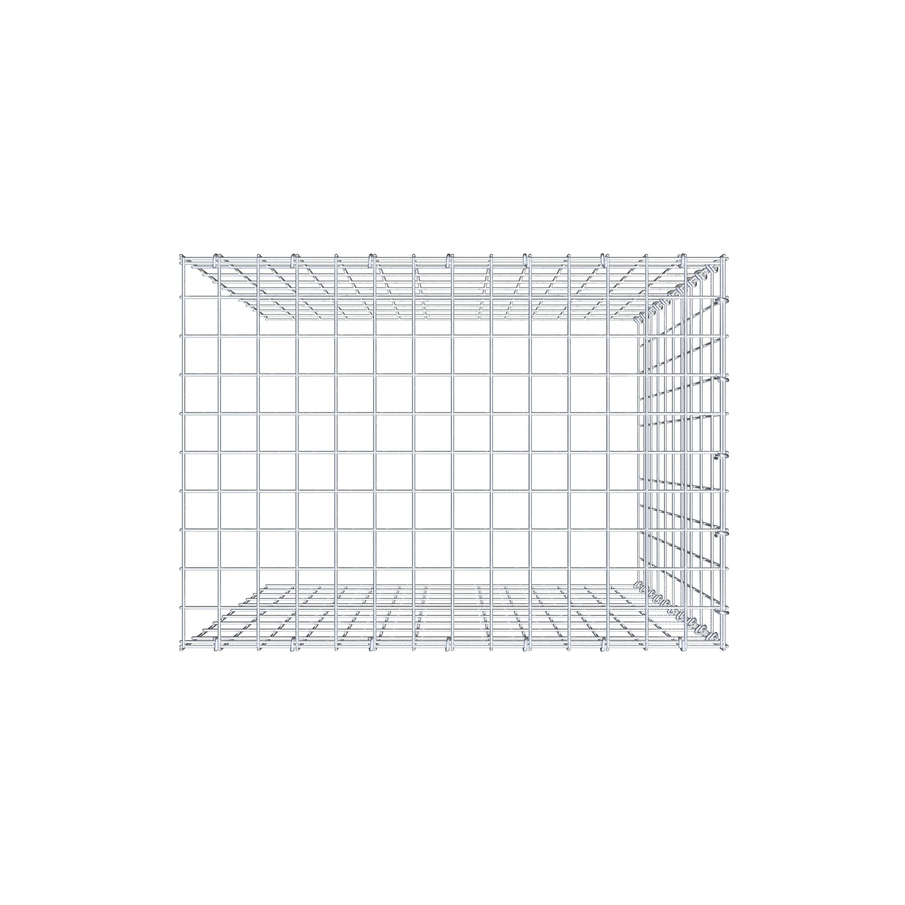 Monteret gabion type 4 100 cm x 70 cm x 50 cm (L x H x D), maskestørrelse 5 cm x 10 cm, C-ring