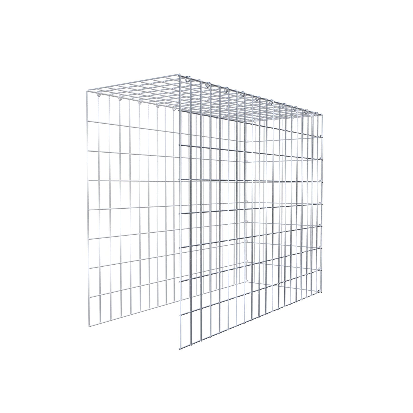 Typ 4 påbyggnadsgabion 100 cm x 80 cm x 40 cm (L x H x D), maskstorlek 5 cm x 10 cm, C-ring