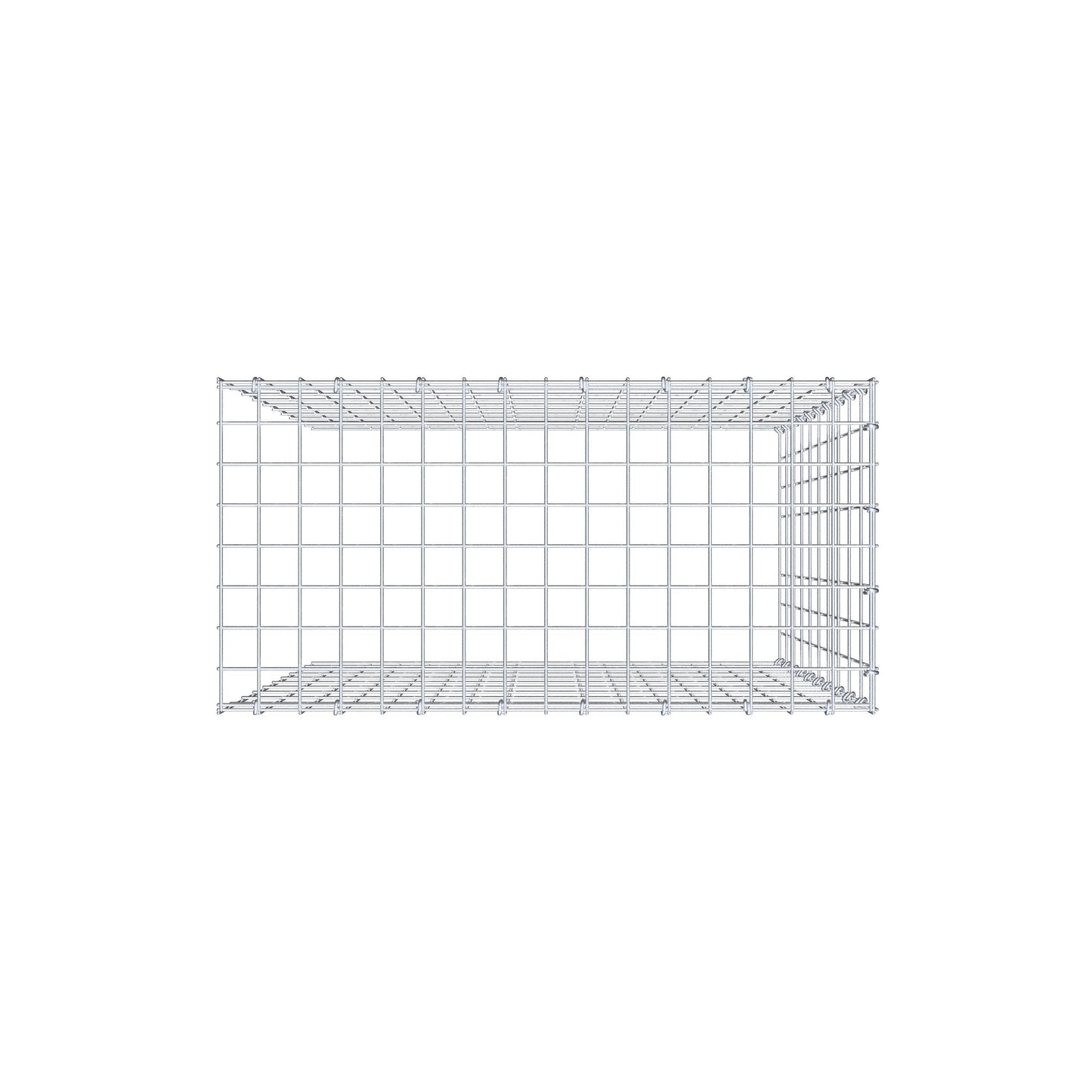 Typ 4 påbyggnadsgabion 100 cm x 80 cm x 40 cm (L x H x D), maskstorlek 5 cm x 10 cm, C-ring