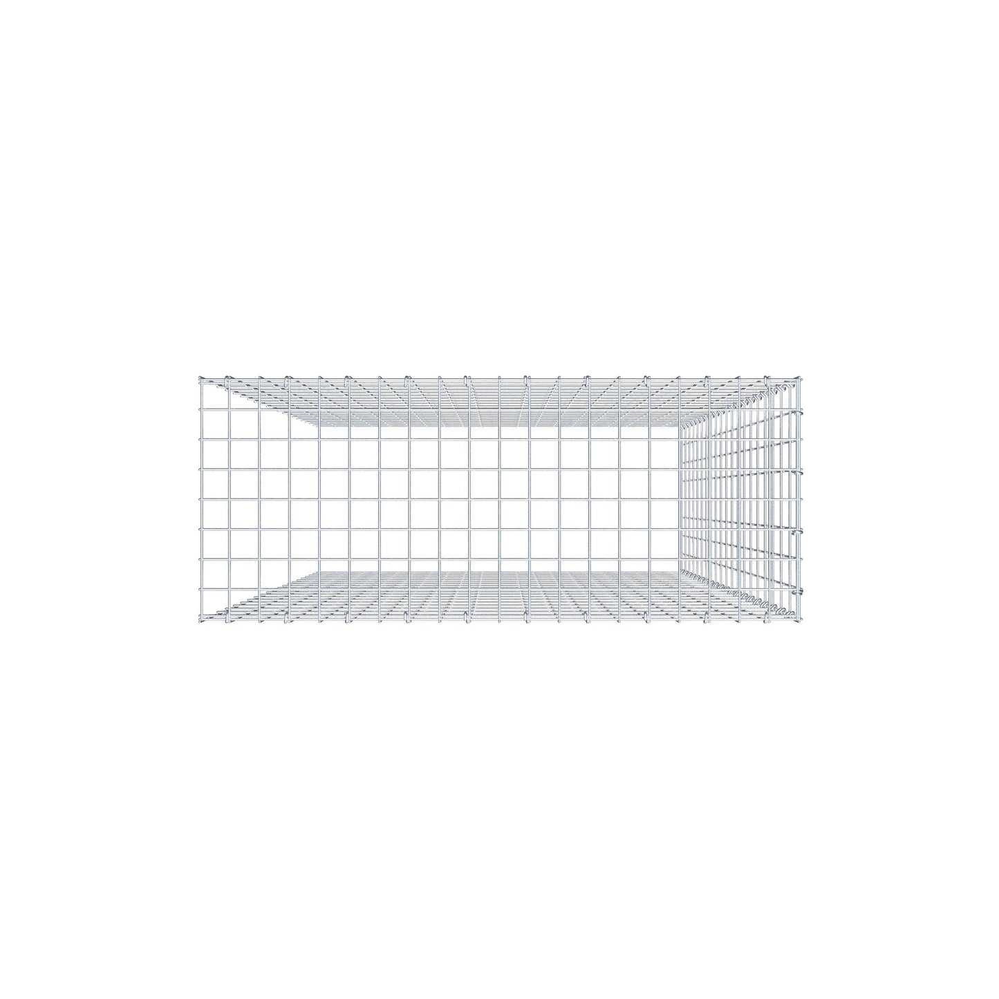 Anbaugabione Typ 4 200 cm x 100 cm x 40 cm (L x H x T), Maschenweite 5 cm x 10 cm, C-Ring