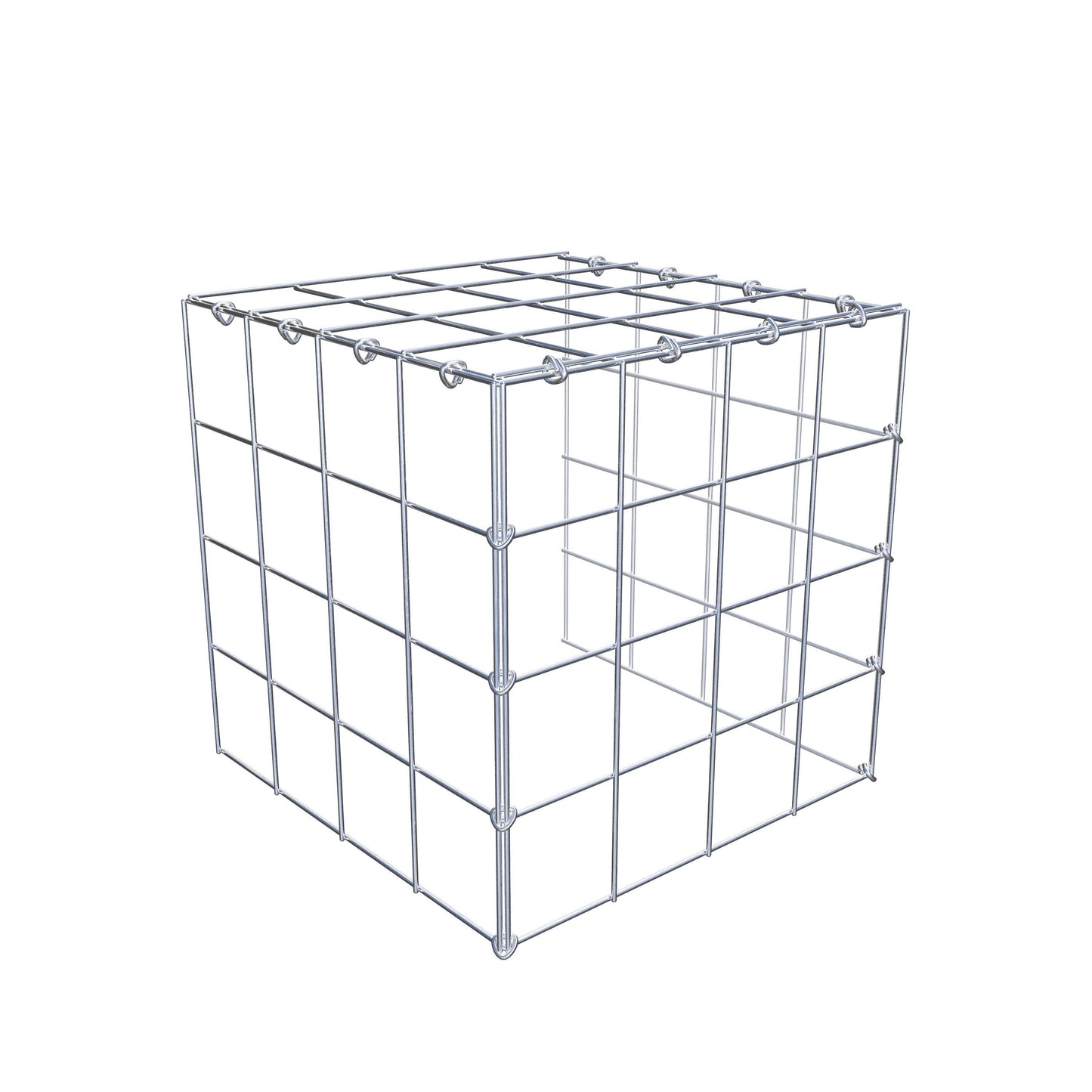 Monteret gabion type 4 40 cm x 40 cm x 40 cm (L x H x D), maskestørrelse 10 cm x 10 cm, C-ring