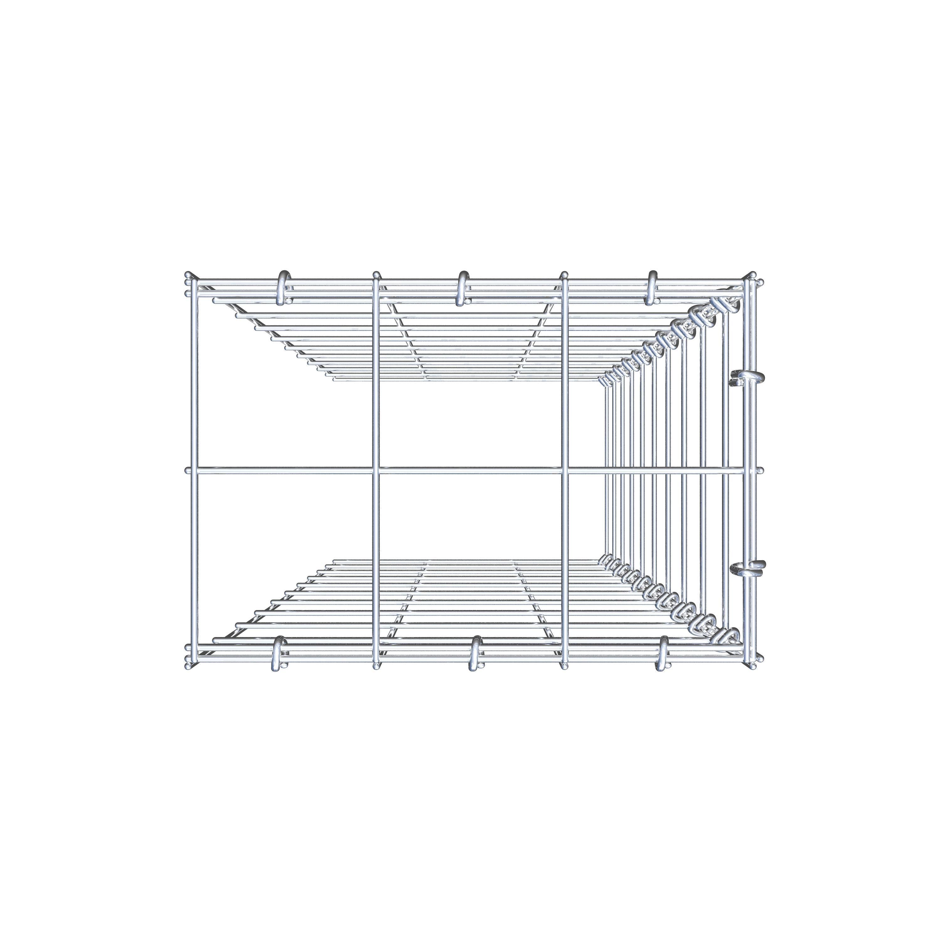 Mounted gabion type 4 100 cm x 30 cm x 20 cm (L x H x D), mesh size 10 cm x 10 cm, C-ring