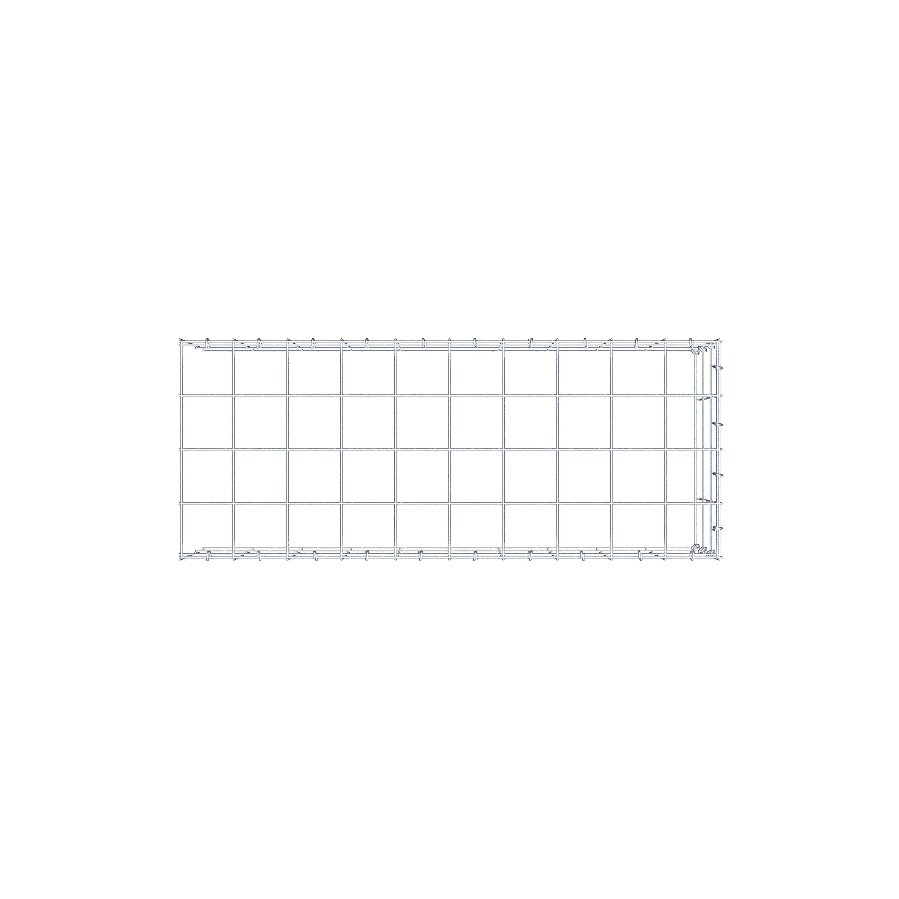 Gabião Tipo 4 100 cm x 30 cm x 40 cm (C x A x P), malhagem 10 cm x 10 cm, anel C