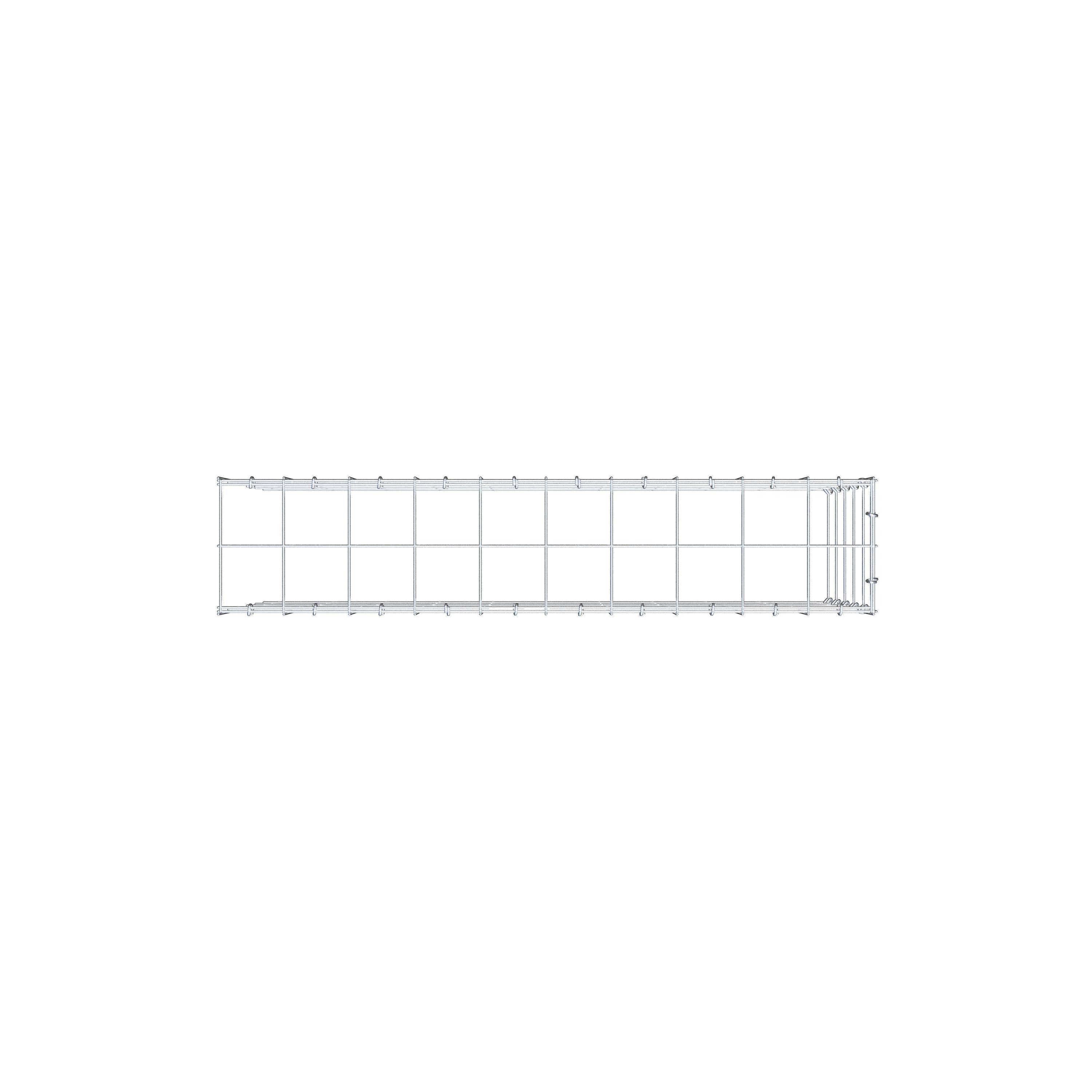 Gabião Tipo 4 100 cm x 50 cm x 20 cm (C x A x P), malhagem 10 cm x 10 cm, anel C