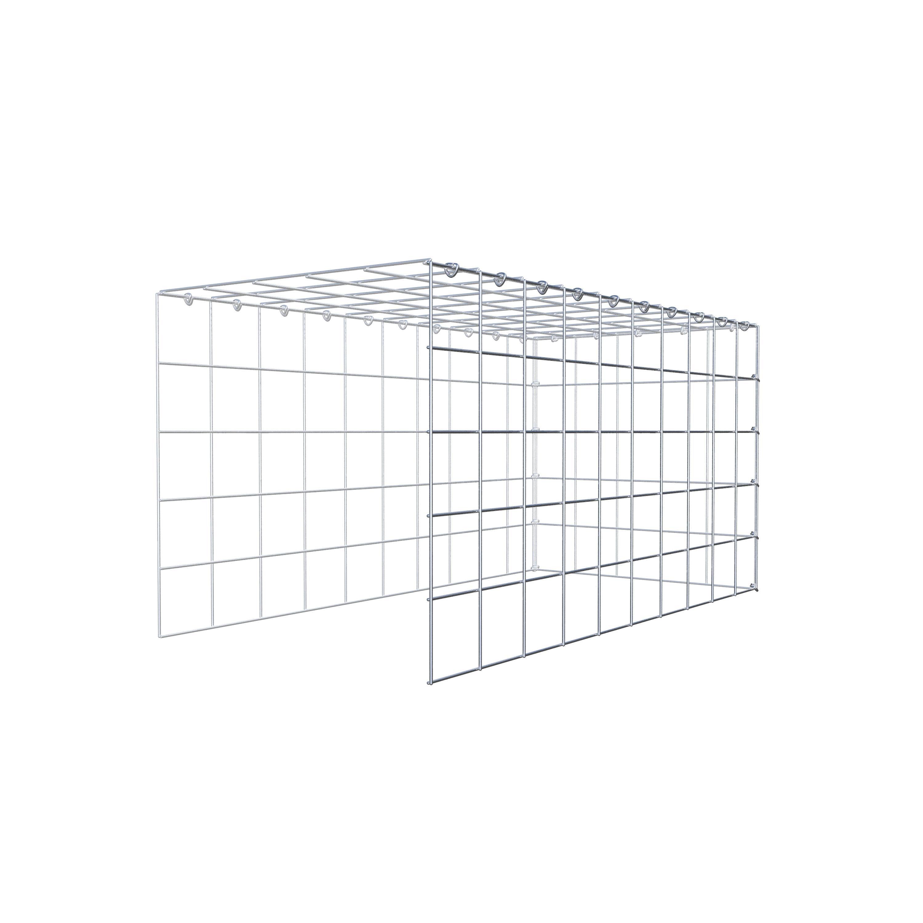 Mounted gabion type 4 100 cm x 50 cm x 50 cm (L x H x D), mesh size 10 cm x 10 cm, C-ring