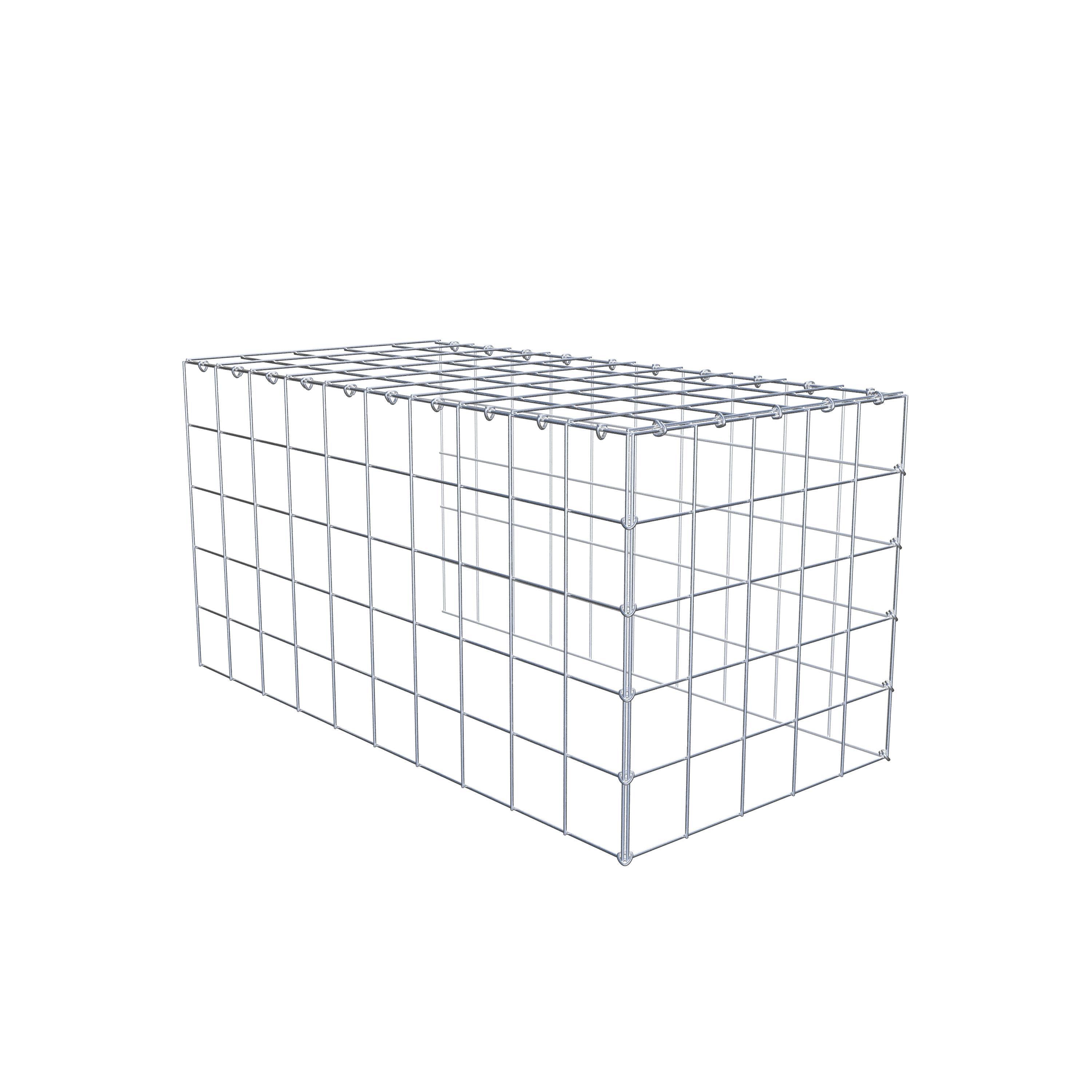 Mounted gabion type 4 100 cm x 50 cm x 50 cm (L x H x D), mesh size 10 cm x 10 cm, C-ring