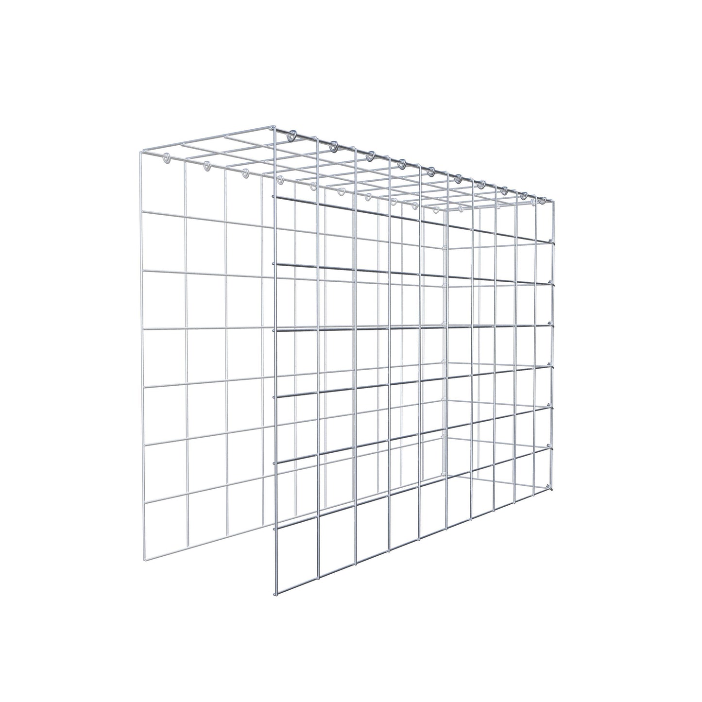 Monteret gabion type 4 100 cm x 70 cm x 30 cm (L x H x D), maskestørrelse 10 cm x 10 cm, C-ring
