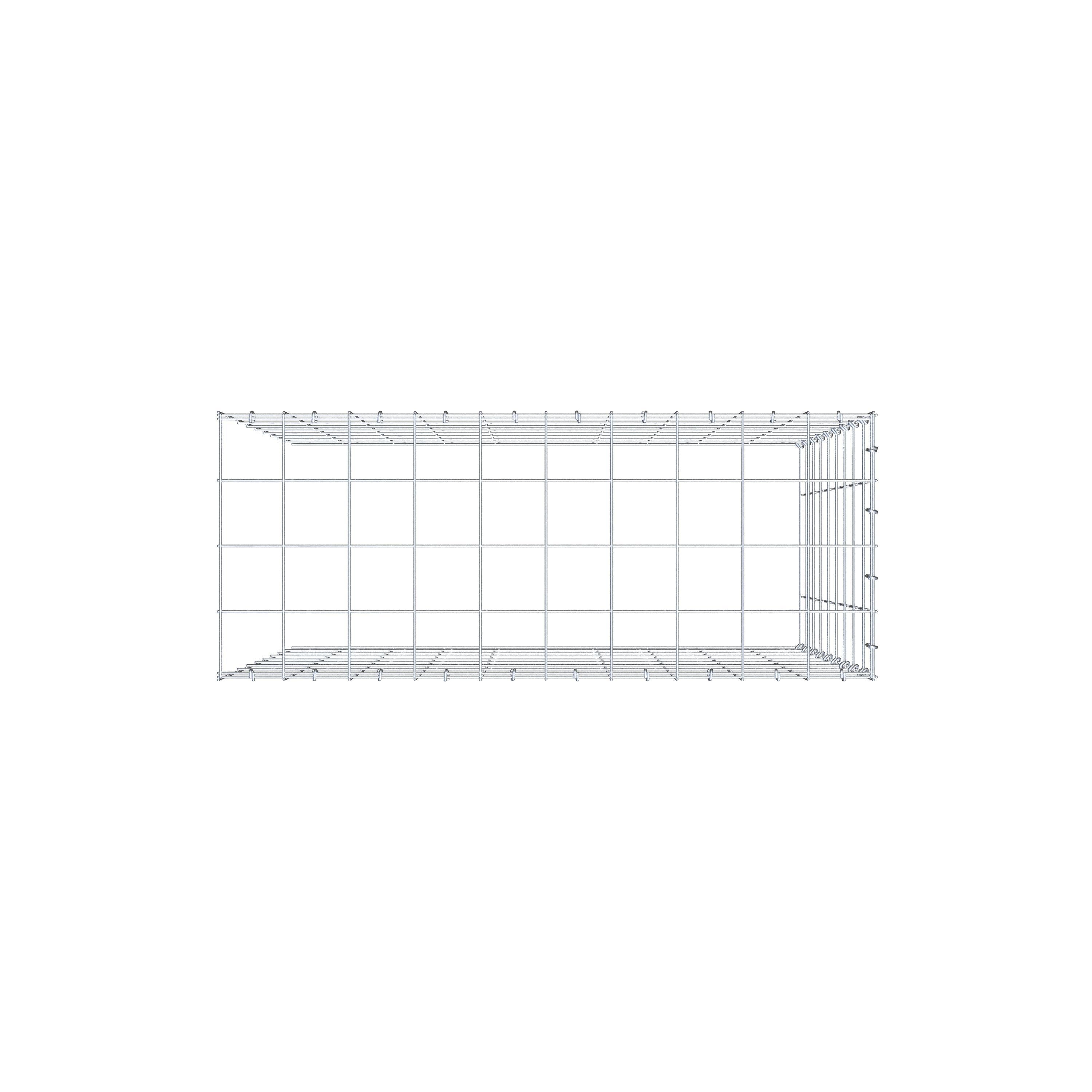 Gabião Tipo 4 100 cm x 90 cm x 40 cm (C x A x P), malhagem 10 cm x 10 cm, anel C