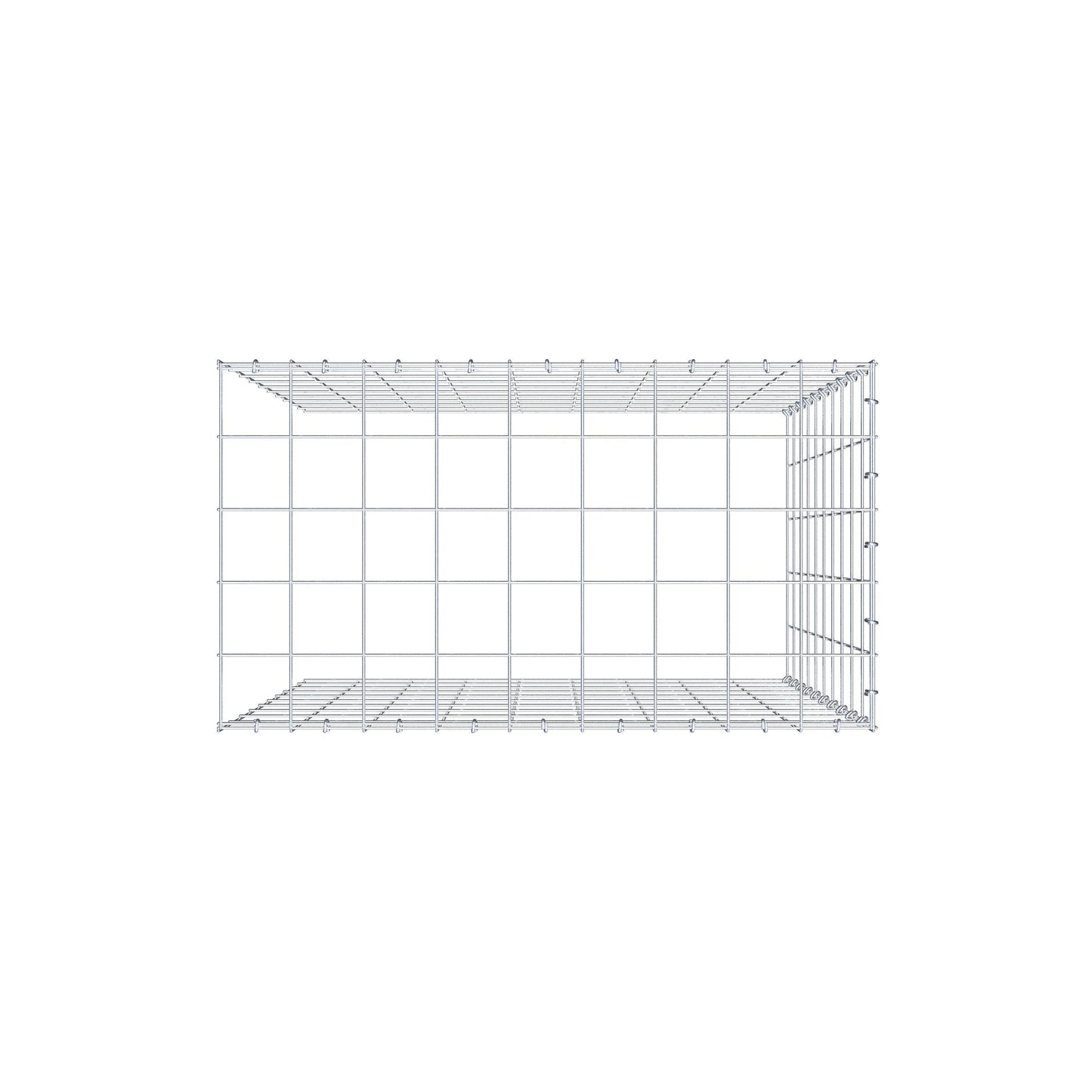 Monteret gabion type 4 100 cm x 90 cm x 50 cm (L x H x D), maskestørrelse 10 cm x 10 cm, C-ring