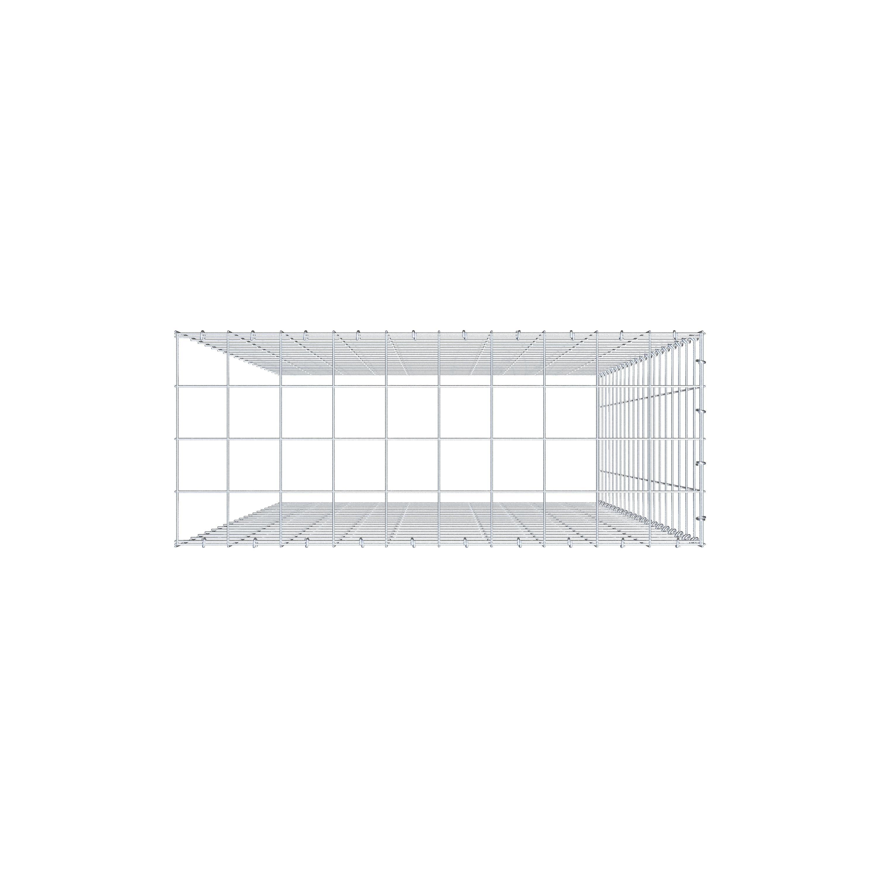 Anbaugabione Typ 4 200 cm x 100 cm x 40 cm (L x H x T), Maschenweite 10 cm x 10 cm, C-Ring