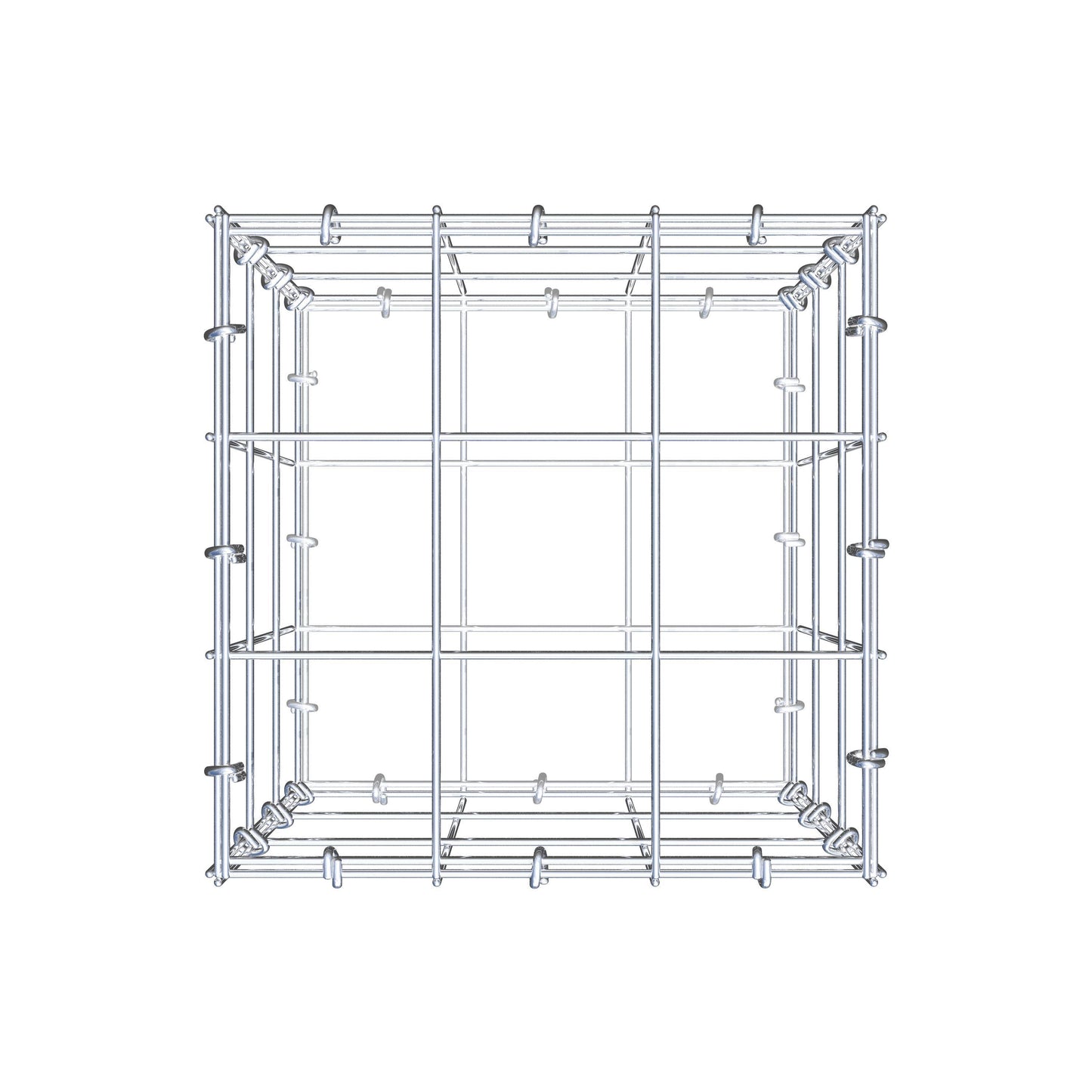 Gabion 30 cm x 30 cm x 30 cm (L x H x P), maille 10 cm x 10 cm, anneau en C