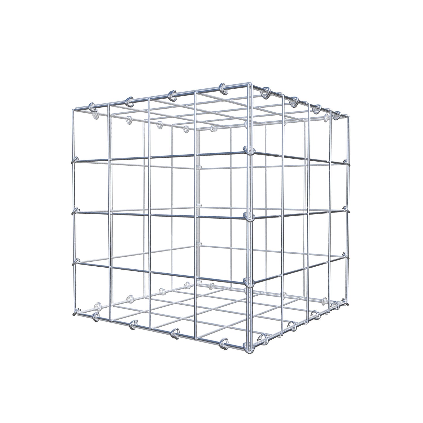 Gabion 40 cm x 40 cm x 40 cm (L x H x P), mailles 10 cm x 10 cm, anneau en C