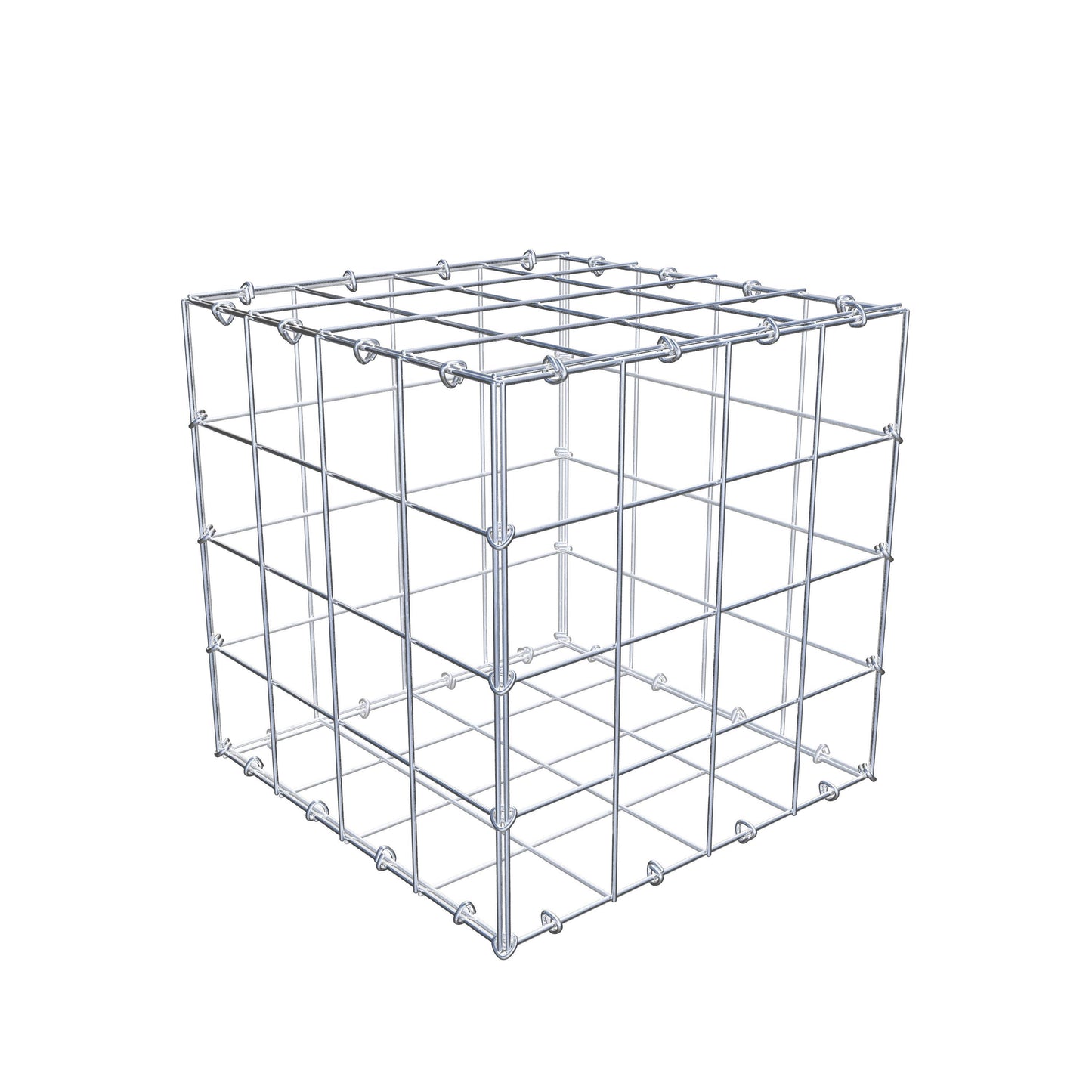 Gabion 40 cm x 40 cm x 40 cm (L x H x P), mailles 10 cm x 10 cm, anneau en C