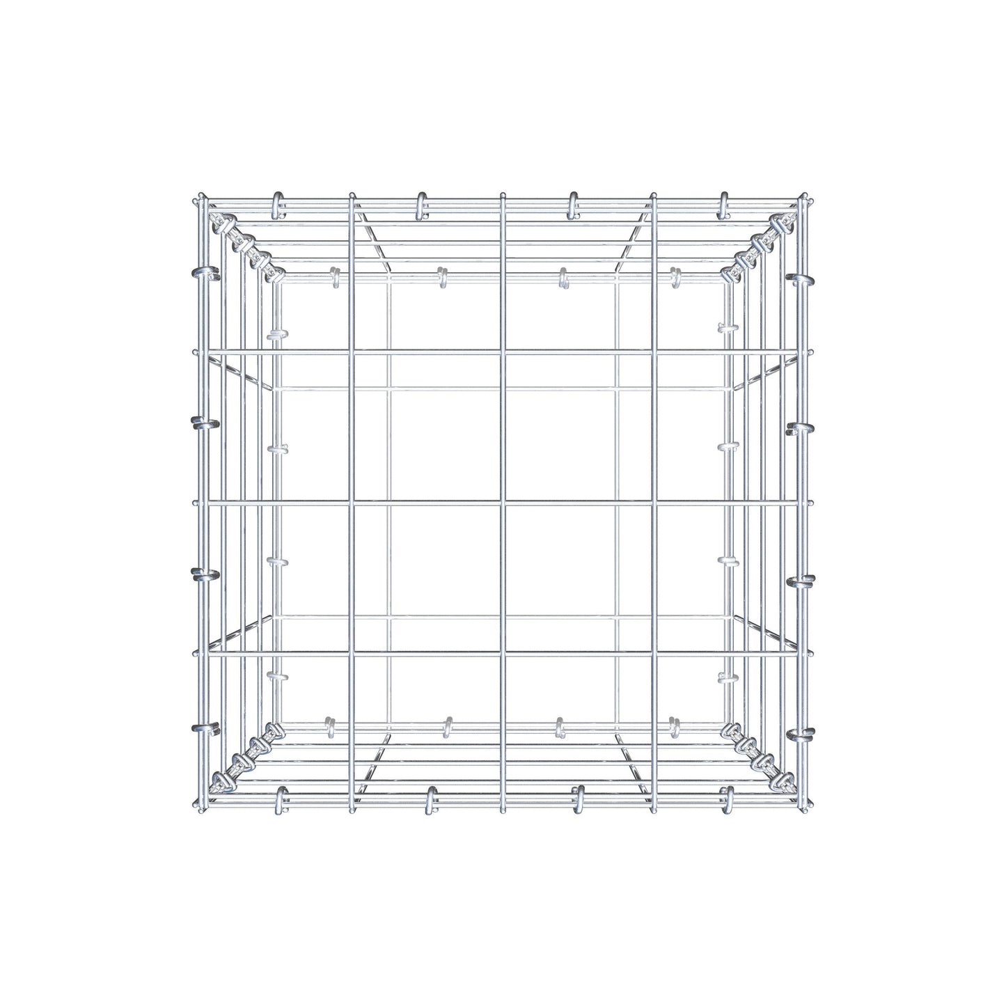 Gabion 40 cm x 40 cm x 40 cm (L x H x P), mailles 10 cm x 10 cm, anneau en C