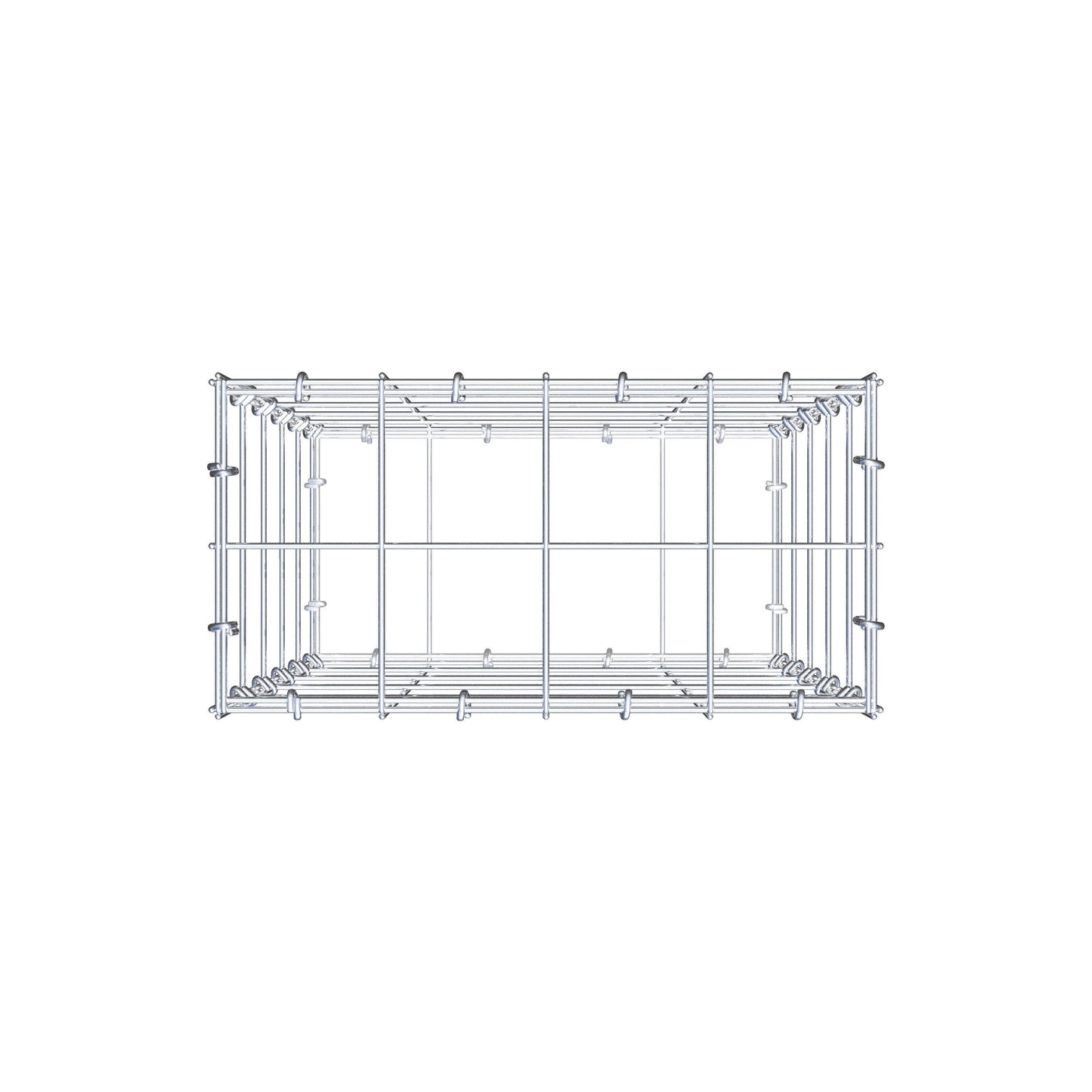 Gabion 50 cm x 40 cm x 20 cm (L x H x D), maskstorlek 10 cm x 10 cm, C-ring
