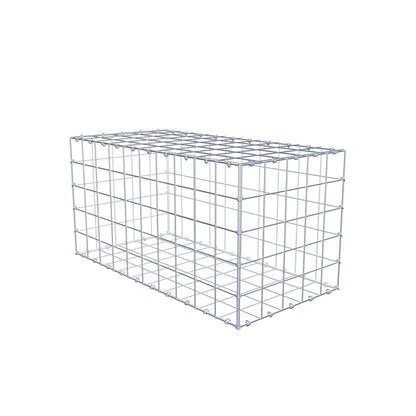 Gabion 100 cm x 50 cm x 50 cm (L x H x P), mailles 10 cm x 10 cm, anneau en C