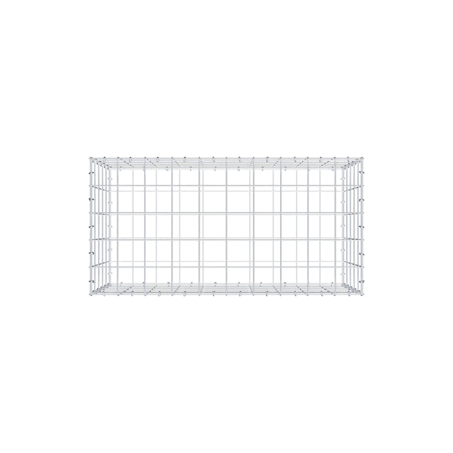 Gabion 100 cm x 50 cm x 50 cm (L x H x P), mailles 10 cm x 10 cm, anneau en C