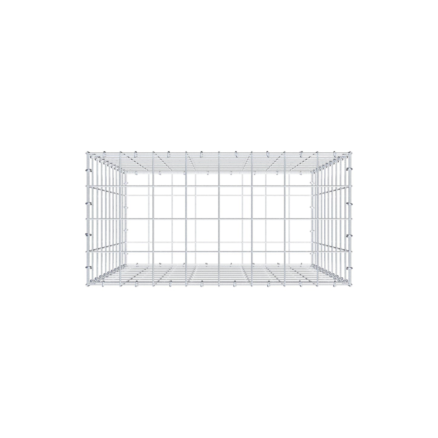 Schanskorf 100 cm x 80 cm x 40 cm (L x H x D), maaswijdte 10 cm x 10 cm, C-ring