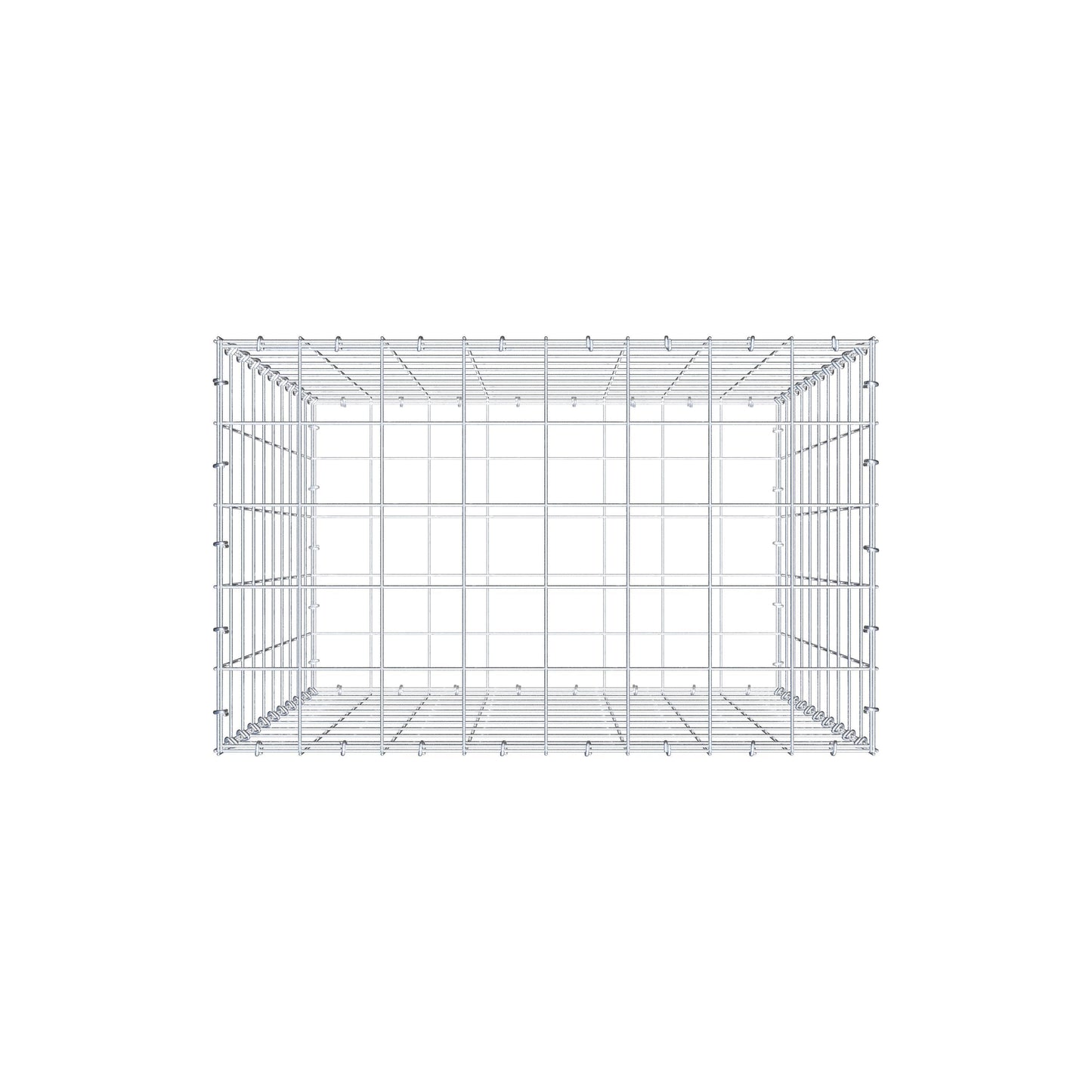Schanskorf 100 cm x 80 cm x 50 cm (L x H x D), maaswijdte 10 cm x 10 cm, C-ring