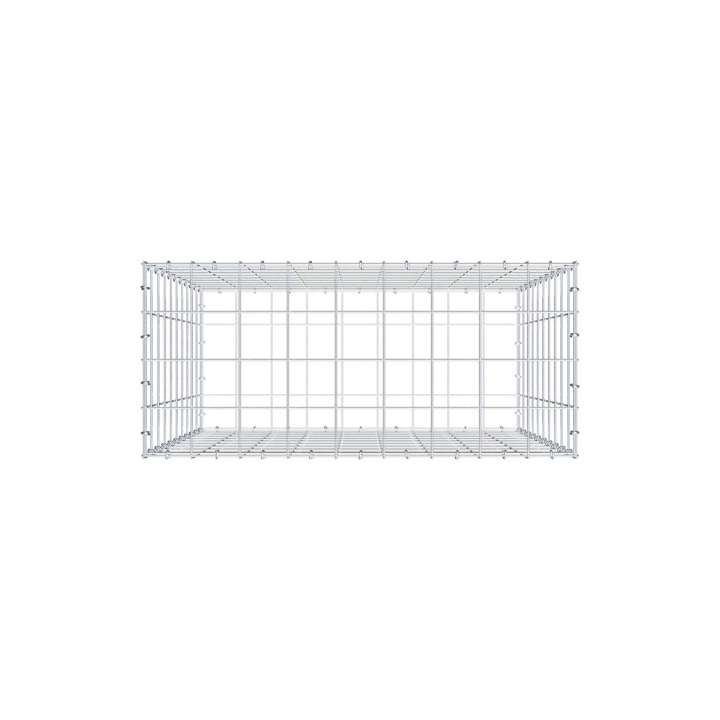 Gabion 100 cm x 90 cm x 40 cm (L x H x D), maskstorlek 10 cm x 10 cm, C-ring