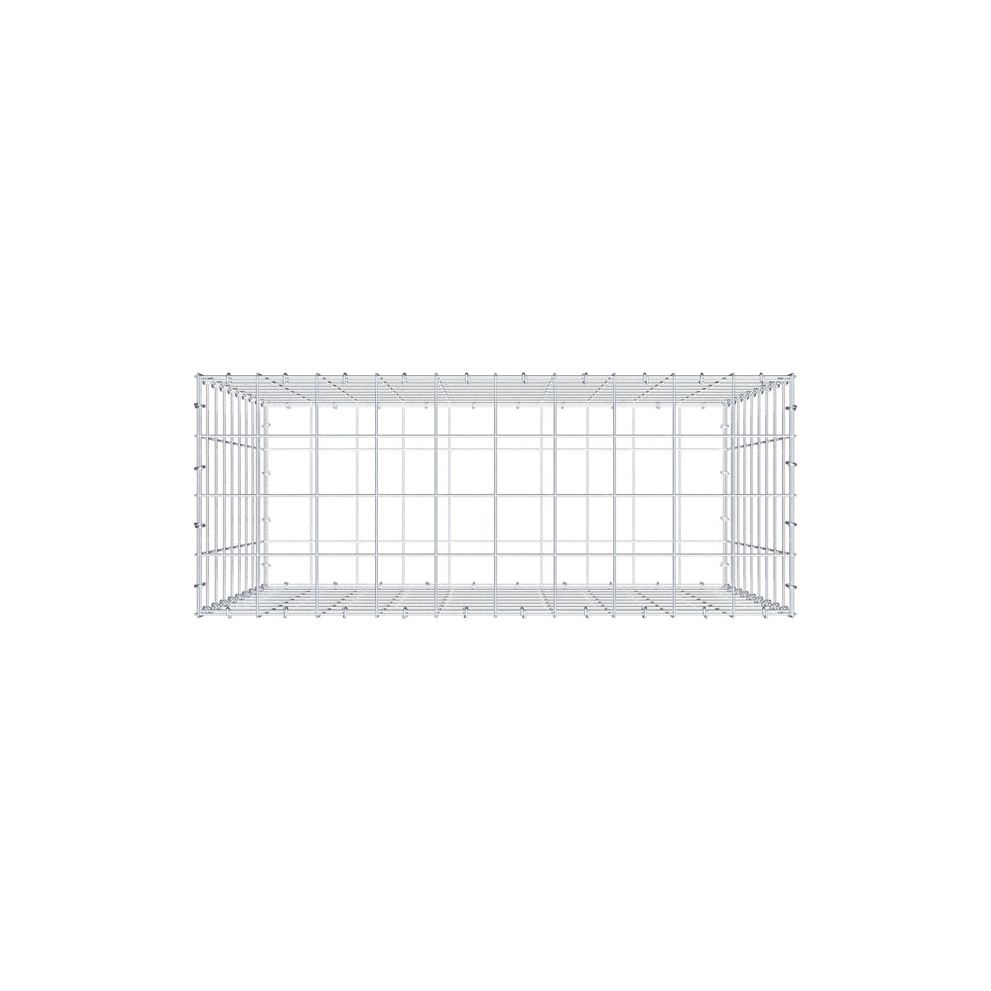 Gabion 100 cm x 90 cm x 40 cm (L x H x D), maskstorlek 10 cm x 10 cm, C-ring