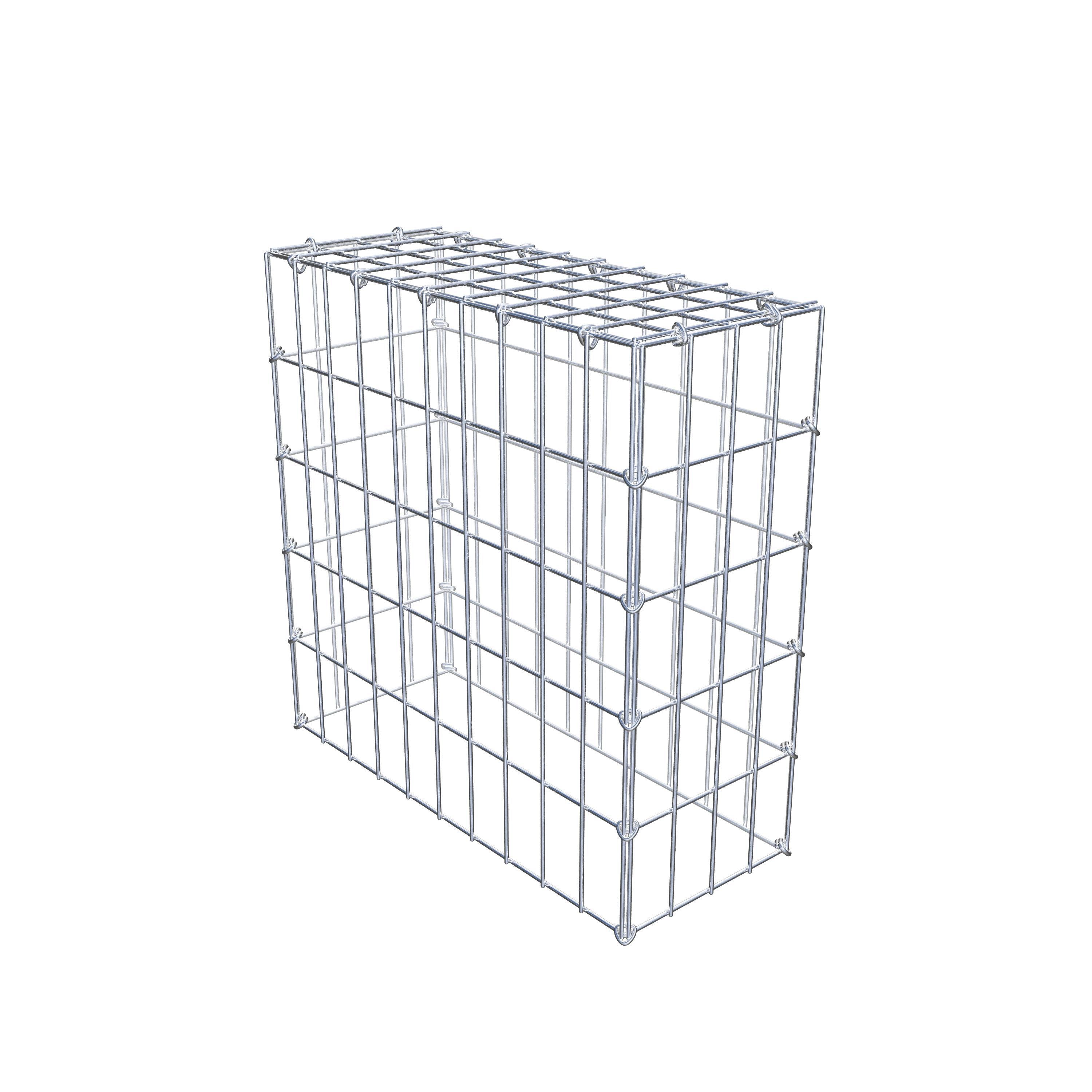 Monteret gabion type 3 50 cm x 50 cm x 20 cm (L x H x D), maskestørrelse 5 cm x 10 cm, C-ring