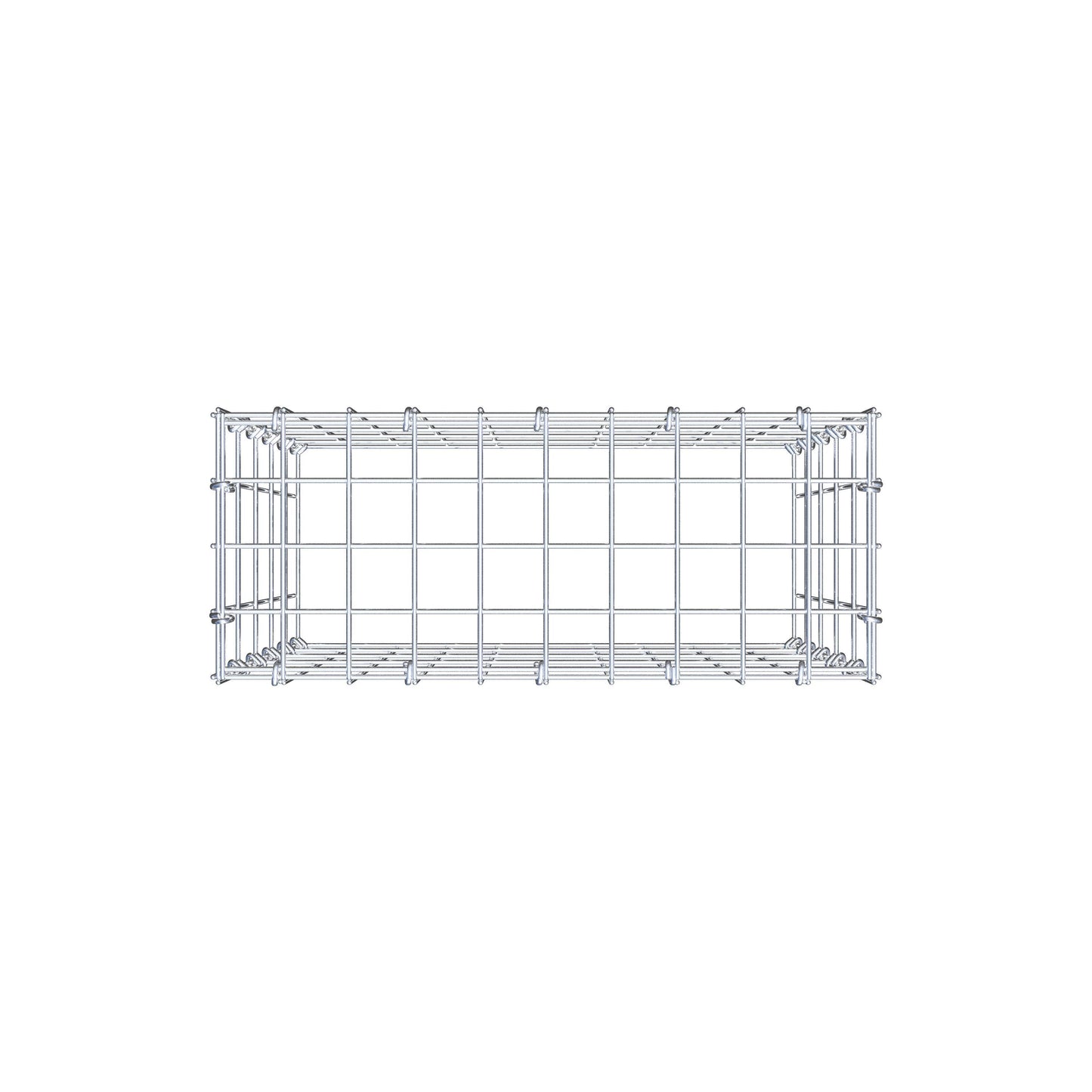 Mounted gabion type 3 50 cm x 50 cm x 20 cm (L x H x D), mesh size 5 cm x 10 cm, C-ring