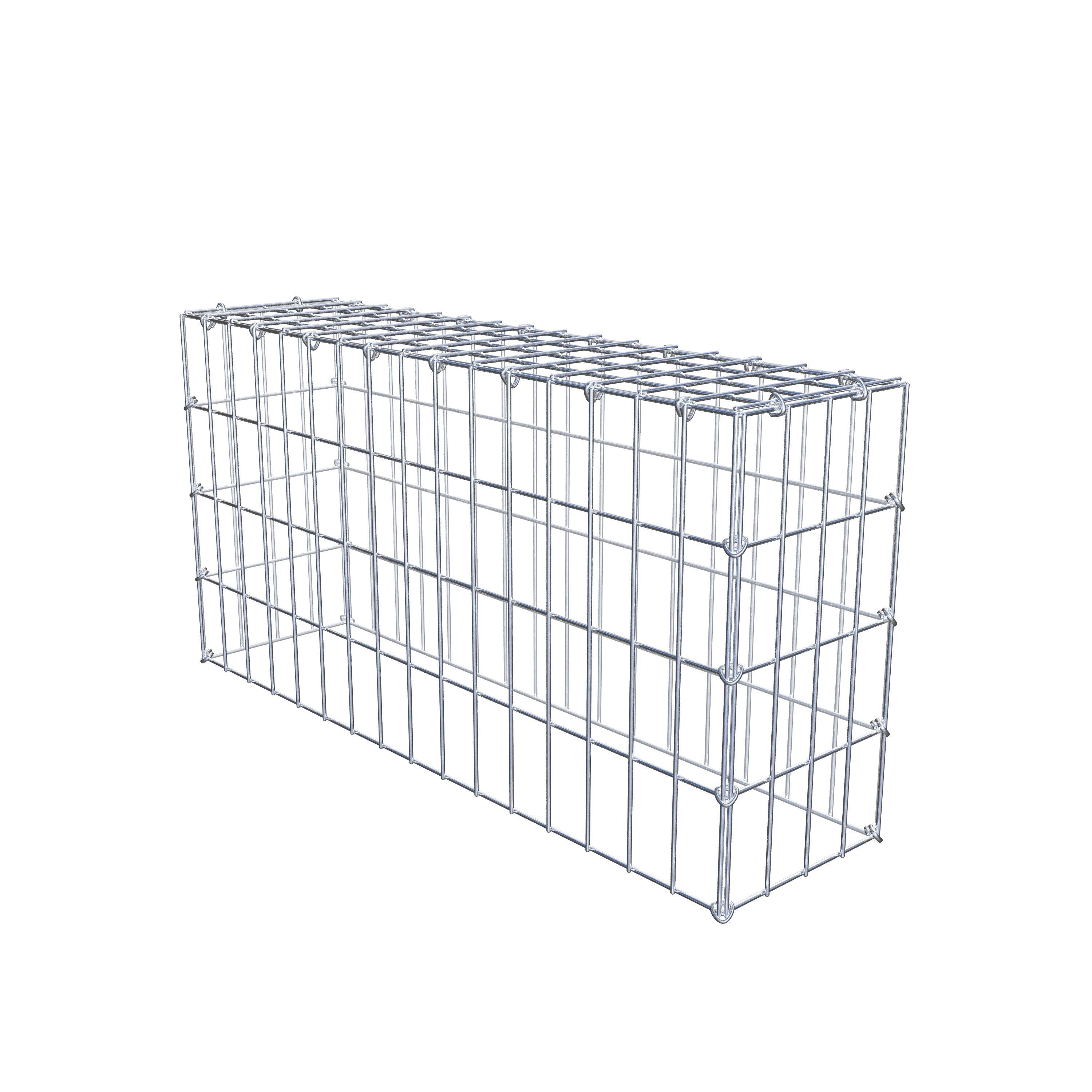 Monteret gabion type 3 80 cm x 40 cm x 20 cm (L x H x D), maskestørrelse 5 cm x 10 cm, C-ring