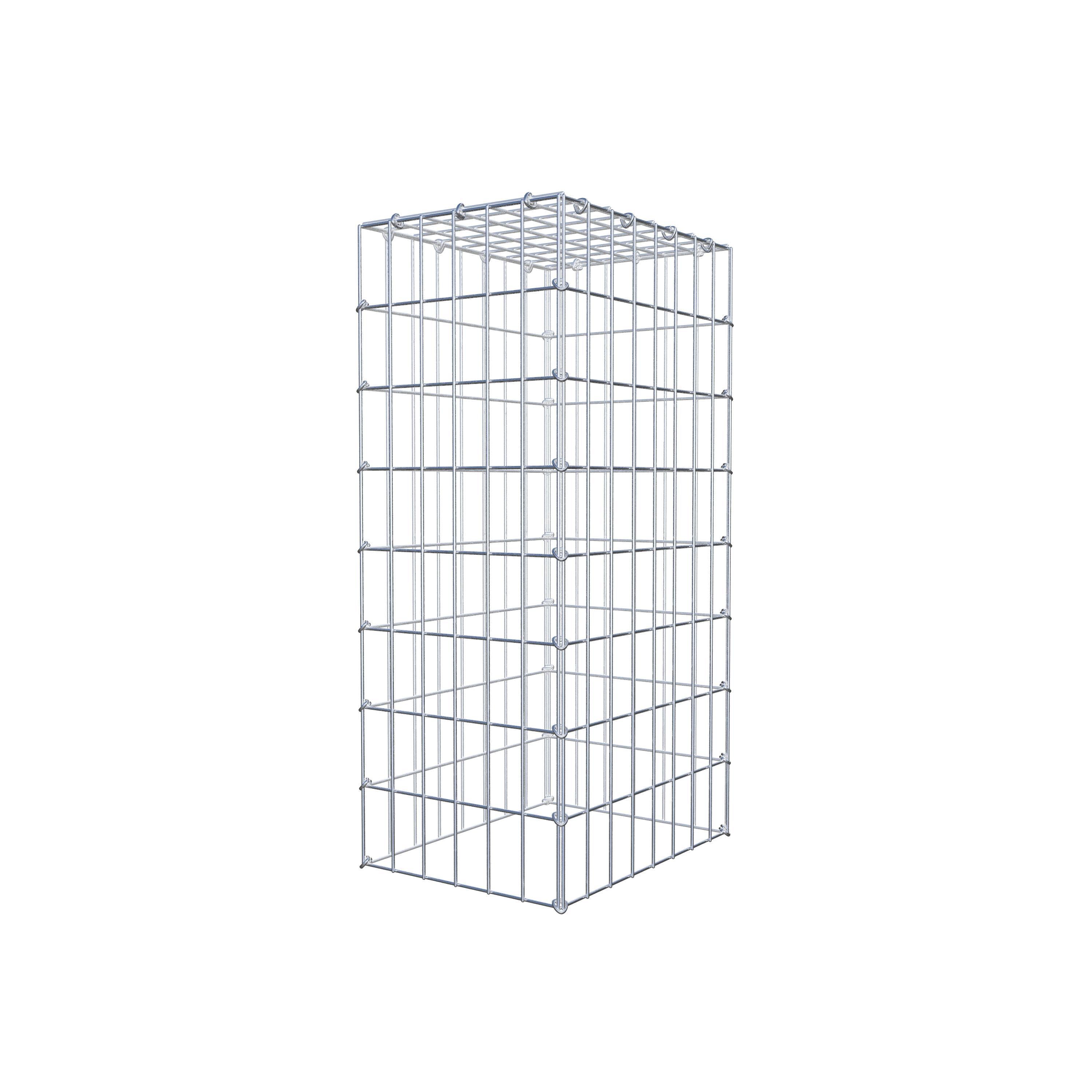 Monteret gabion type 3 80 cm x 40 cm x 30 cm (L x H x D), maskestørrelse 5 cm x 10 cm, C-ring