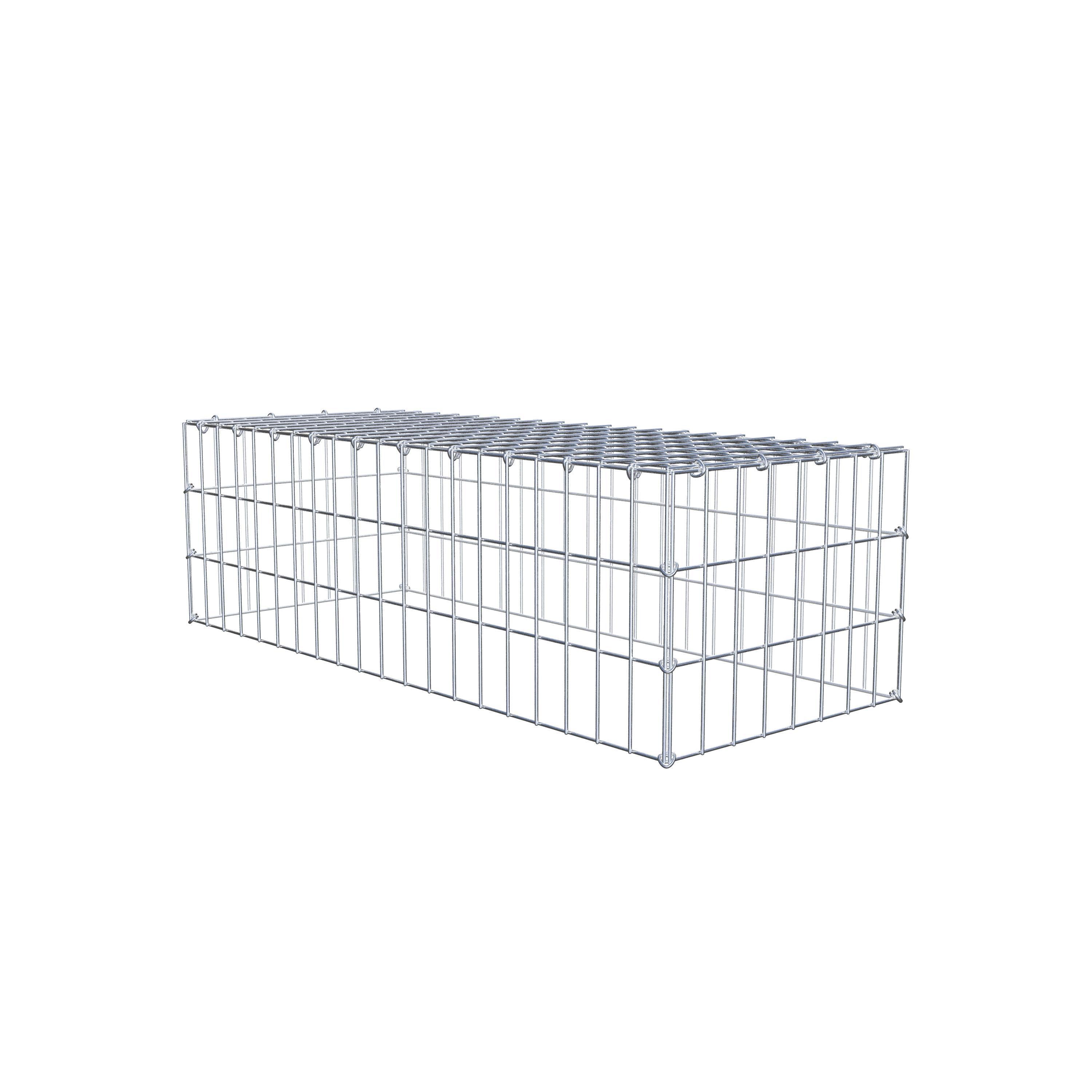 Mounted gabion type 3 100 cm x 30 cm x 40 cm (L x H x D), mesh size 5 cm x 10 cm, C-ring