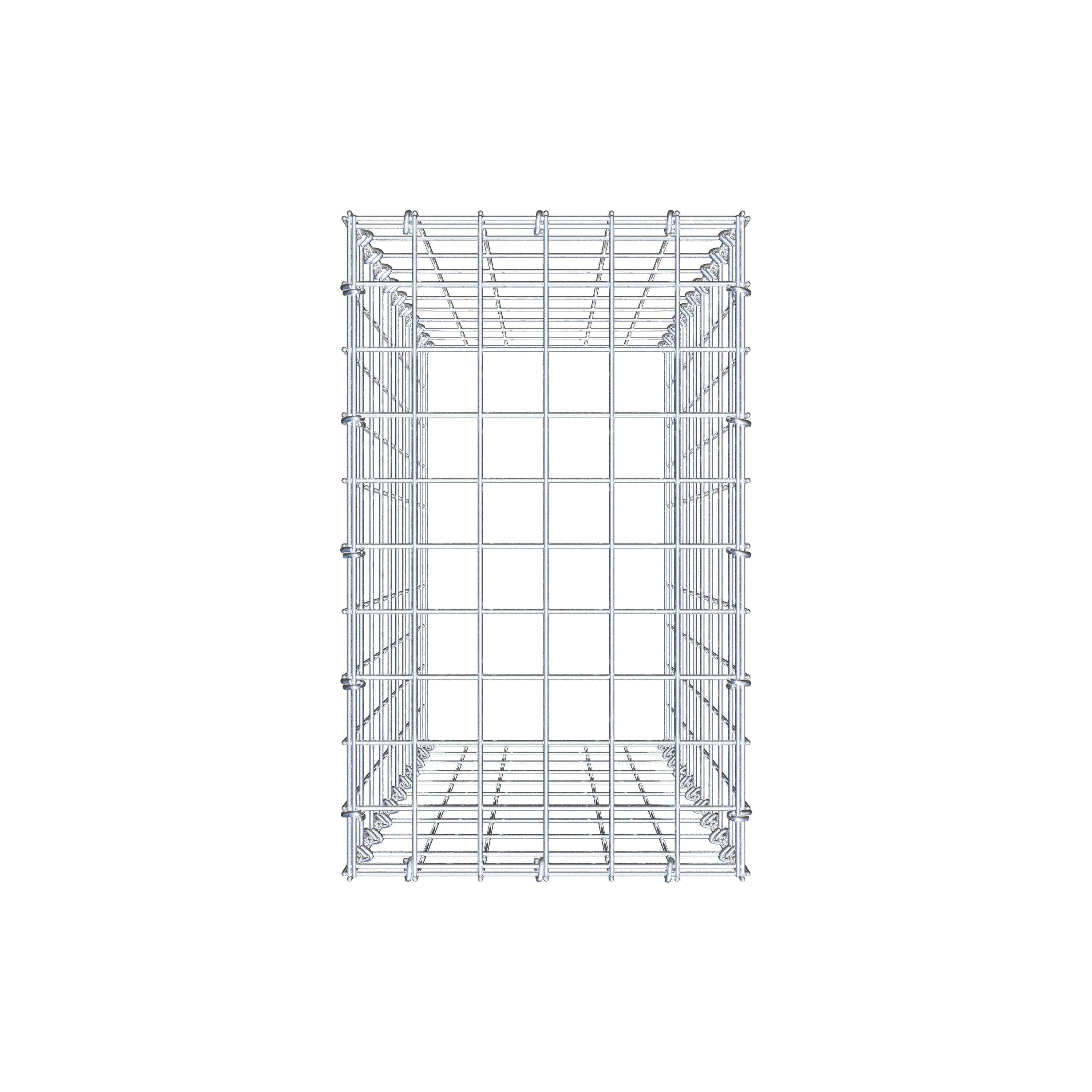 Mounted gabion type 3 100 cm x 30 cm x 50 cm (L x H x D), mesh size 5 cm x 10 cm, C-ring