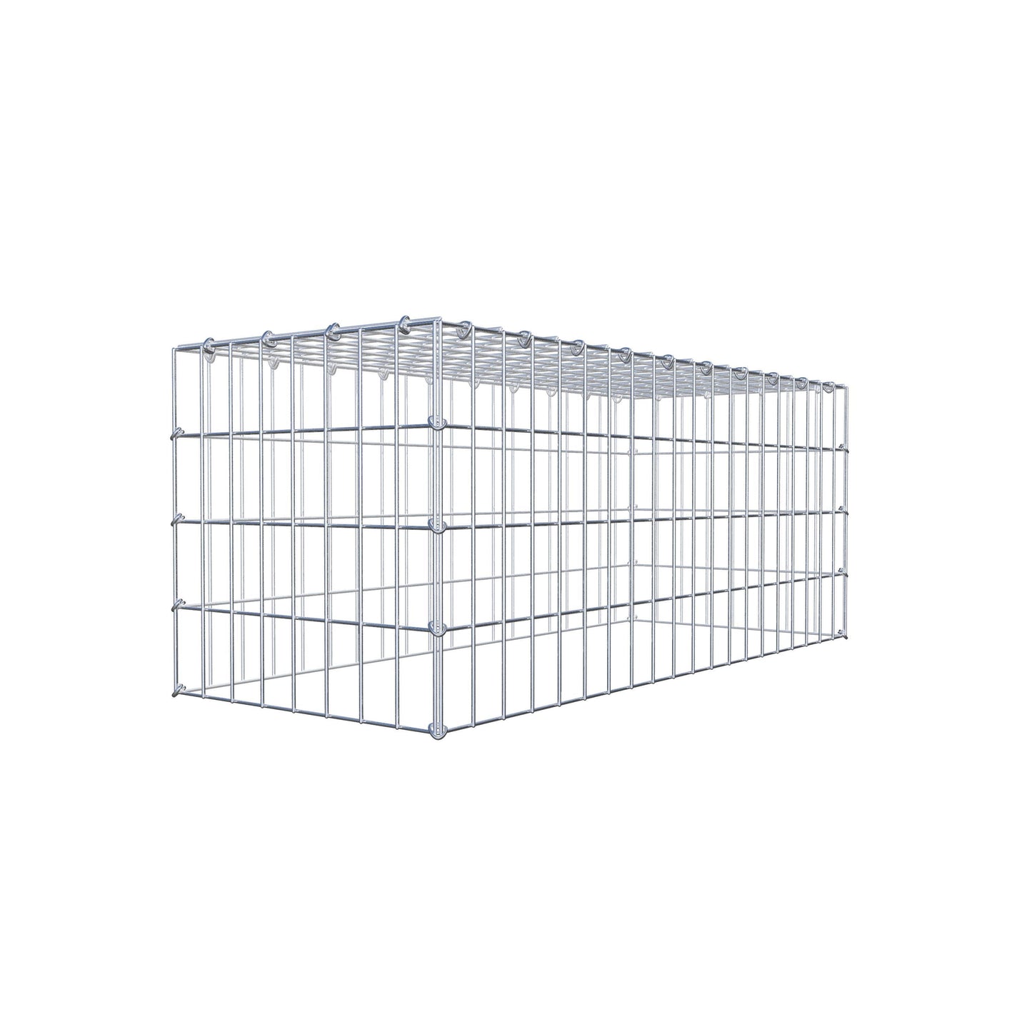 Typ 3 påbyggnadsgabion 100 cm x 40 cm x 40 cm (L x H x D), maskstorlek 5 cm x 10 cm, C-ring